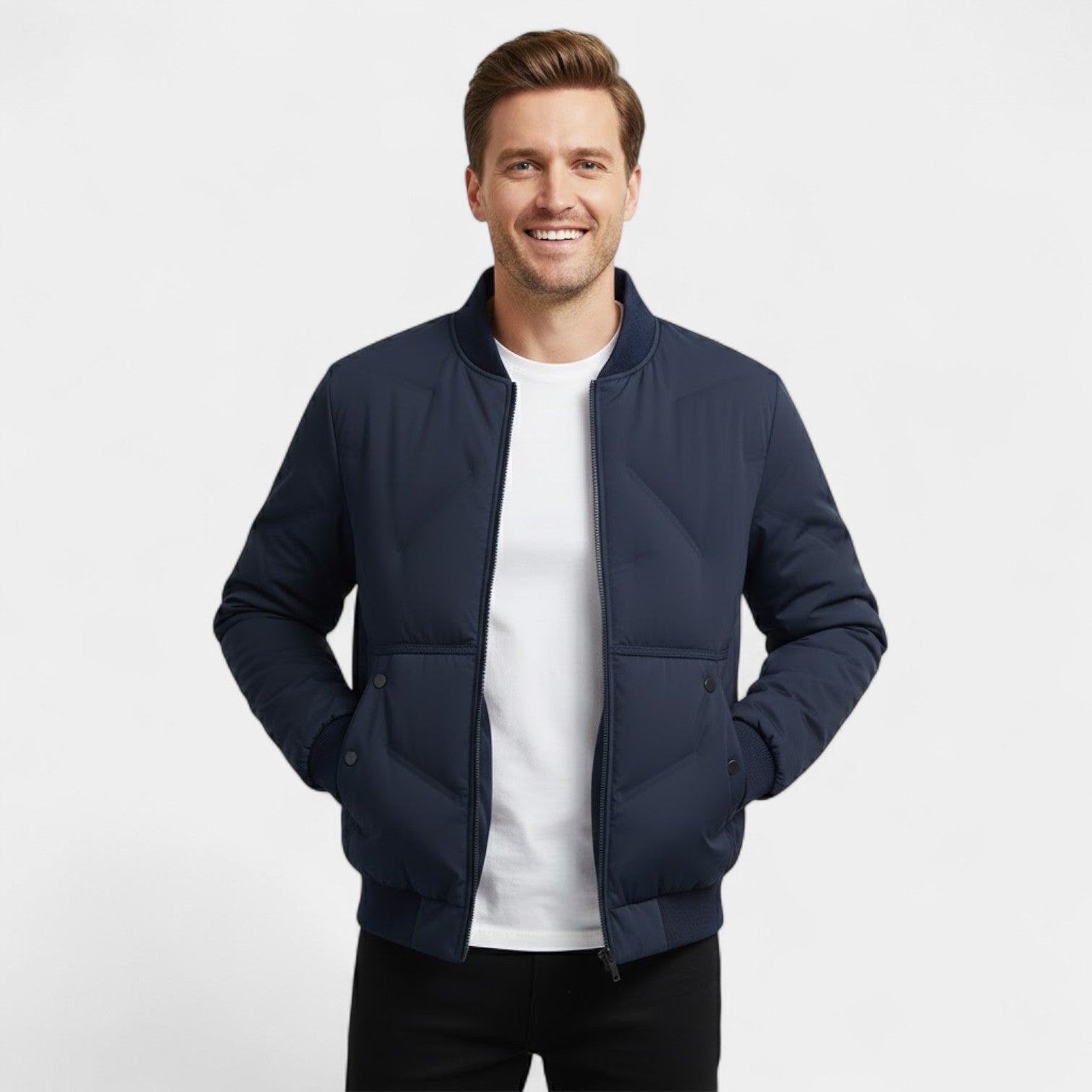 Riche | Veste Homme Matelassée en Coton – Col Montant