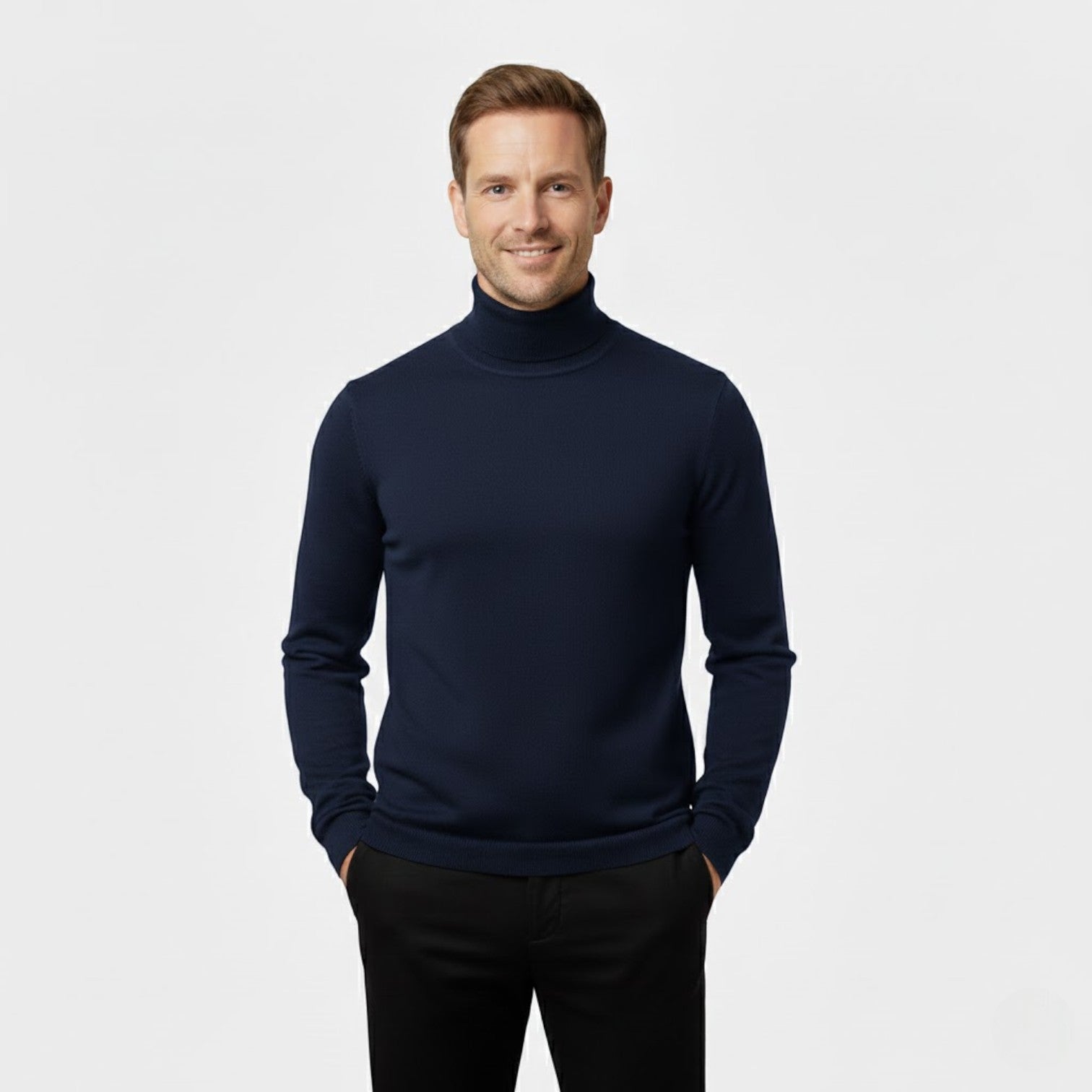 Riche | Lot de 3 pulls col roulé homme slim manches longues – élégants, raffinés, essentiels du quotidien