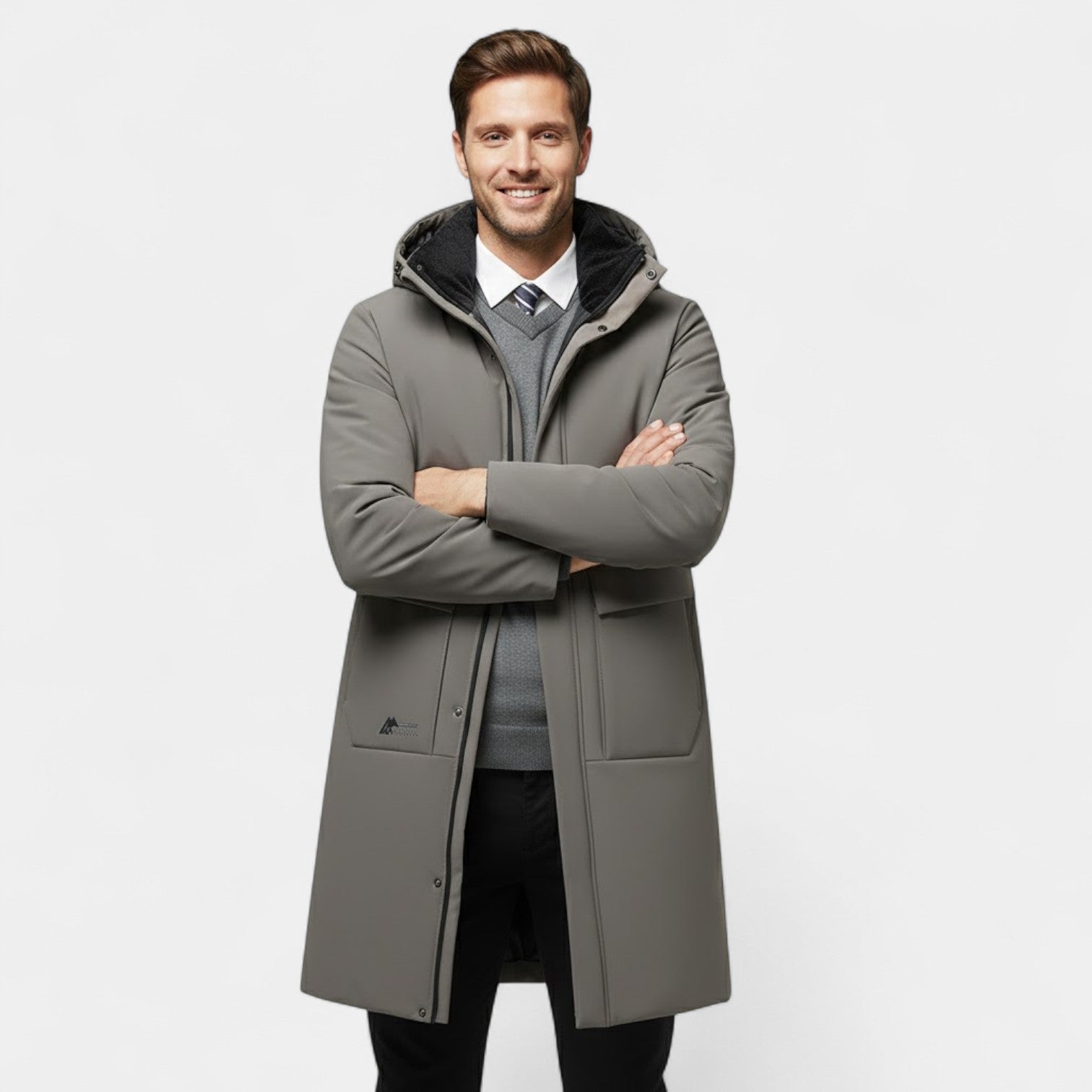 Riche | Veste Homme à Capuche – Manteau Long Matelassé en Coton