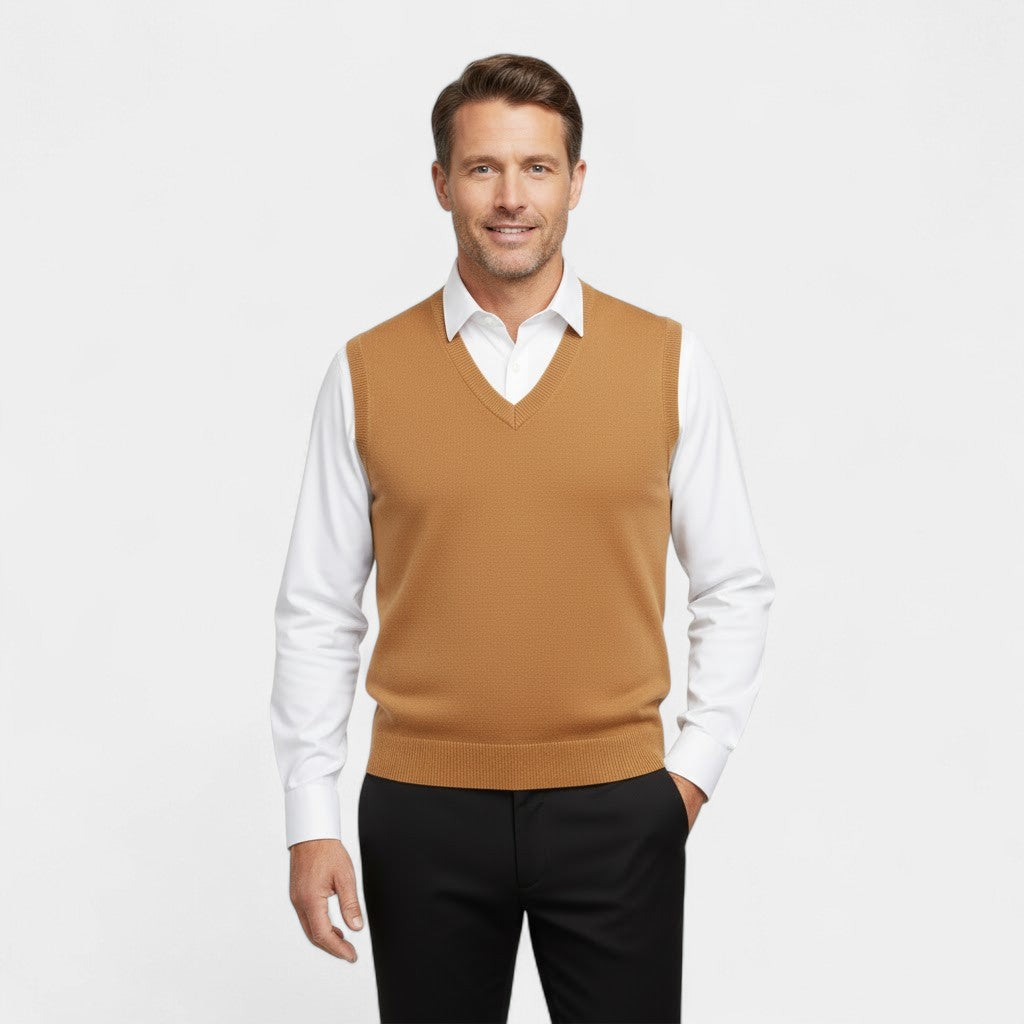 Riche | Gilet sans manches col V coton homme – Élégance minimaliste