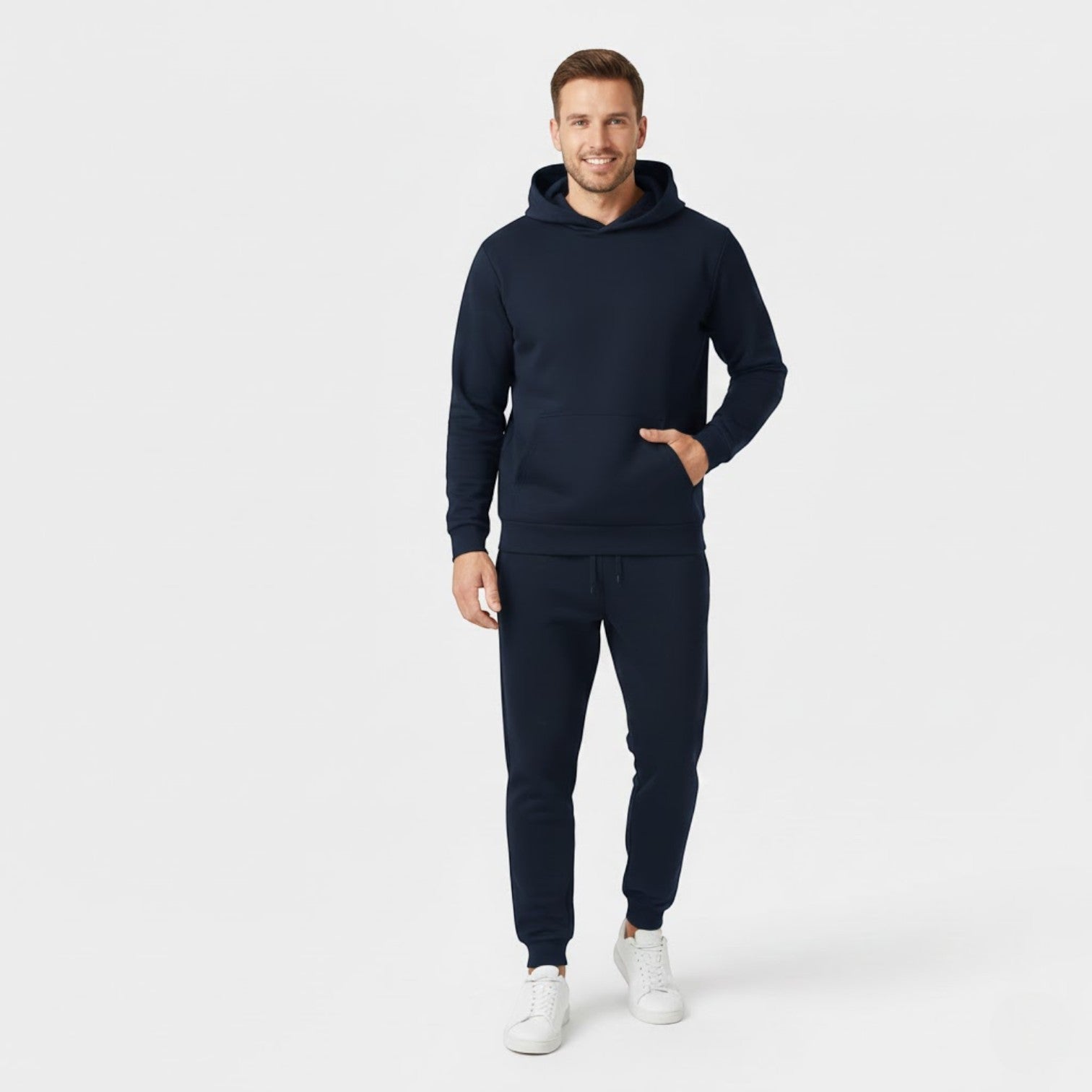 Riche | Ensemble de sport homme à capuche polaire – Minimalisme chaud et élégant