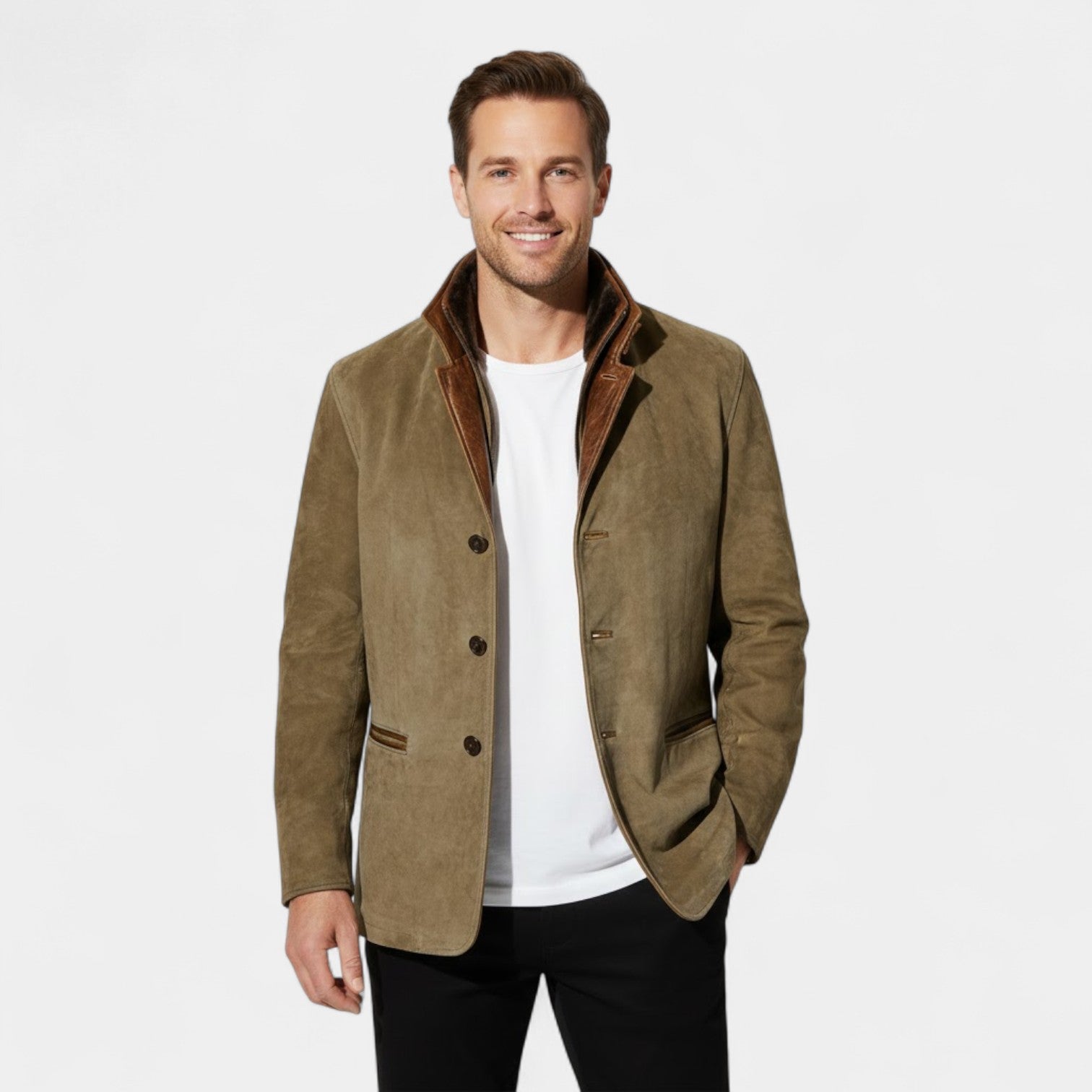 Riche | Veste vintage homme en suède