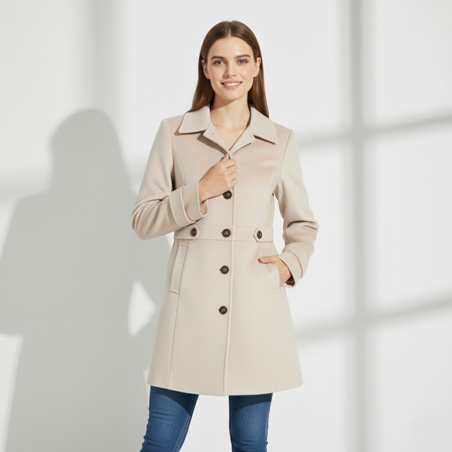 Riche | Manteau d’Hiver Élégant en Laine pour Femme