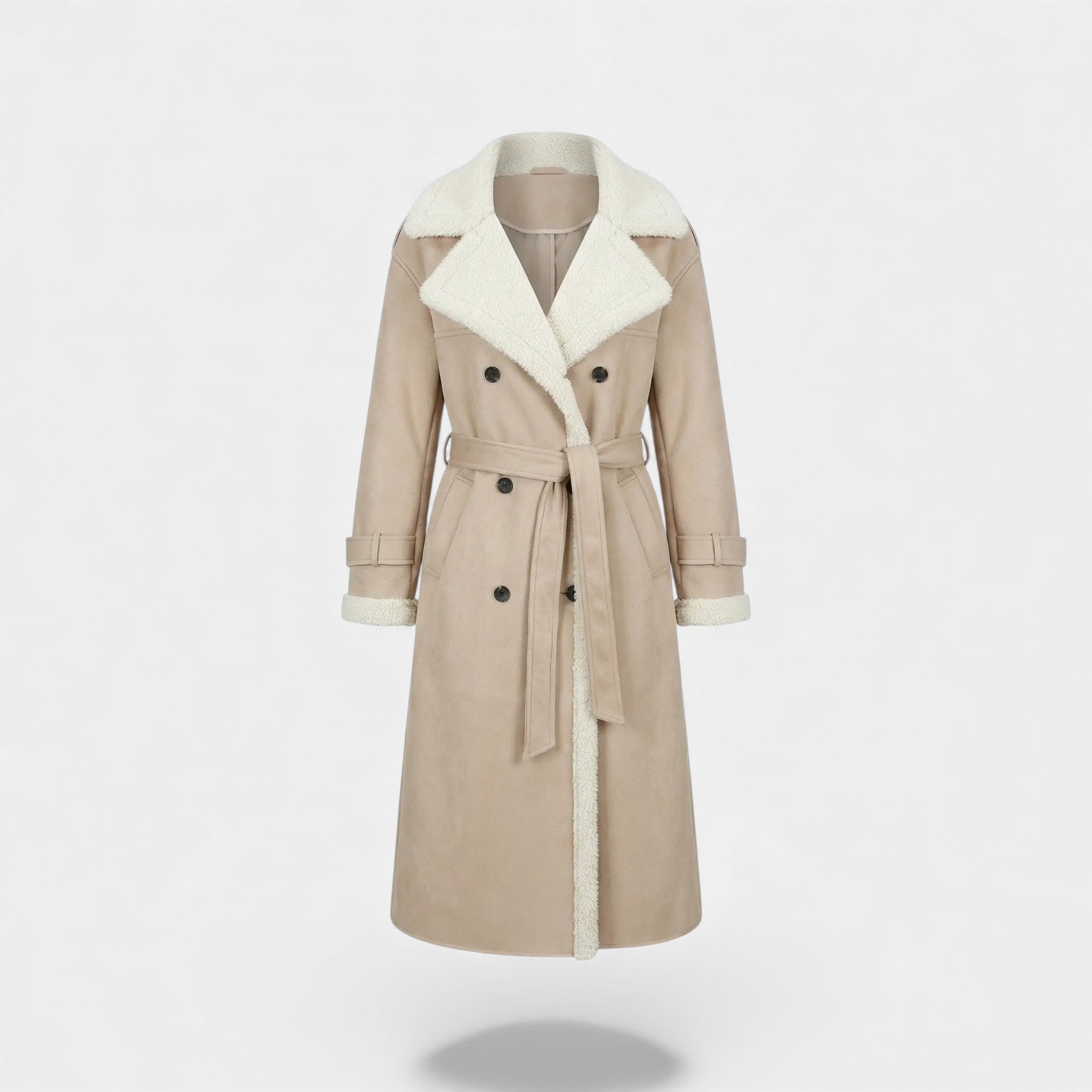 Riche | Manteau trench femme en cuir PU doublé fourrure