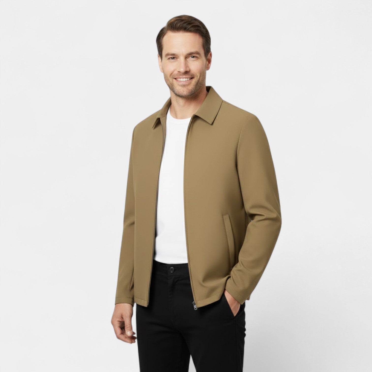 Riche | Veste Homme – Manteau Col Polo en Tissu Technique