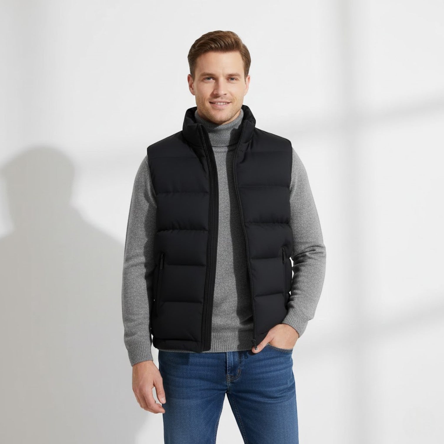 Riche | Gilet sans manches homme coupe ajustée matelassé