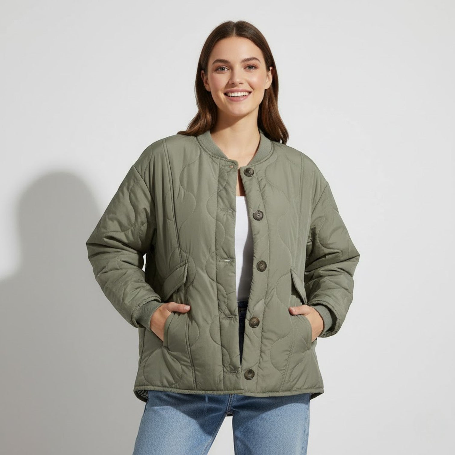 Riche | Manteau femme ample en tissu matelassé technique