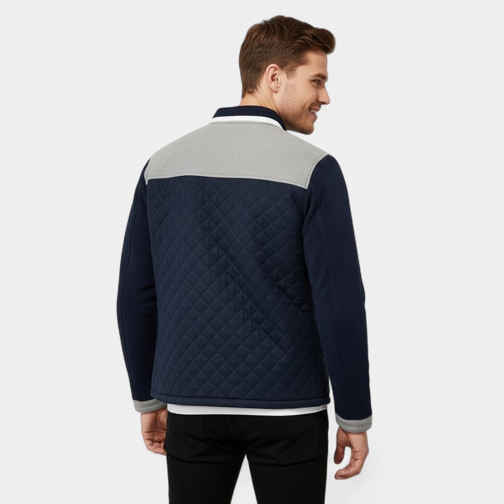 Riche | Veste matelassée homme à empiècements en suède