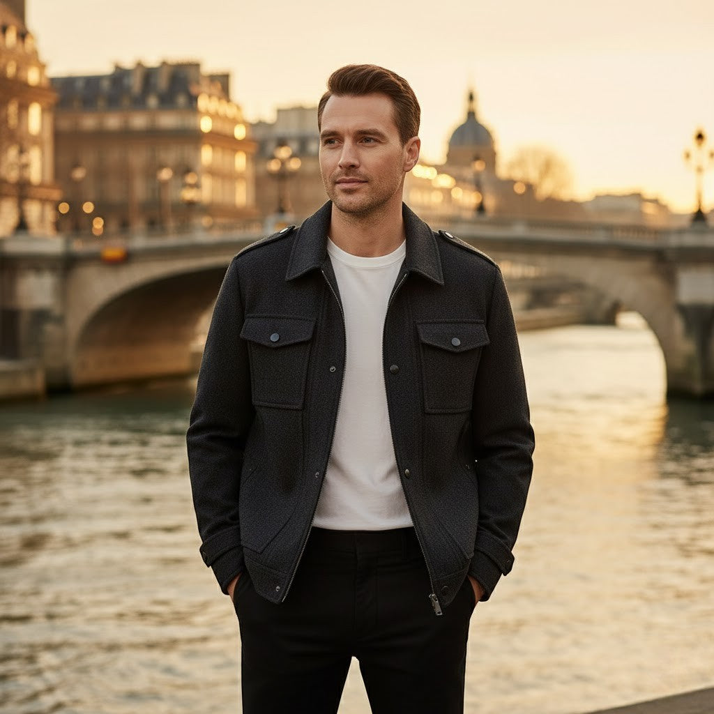 Riche | Manteau homme hiver en coton à revers