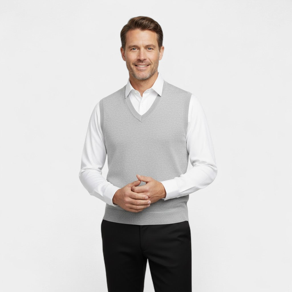 Riche | Gilet sans manches col V coton homme – Élégance minimaliste