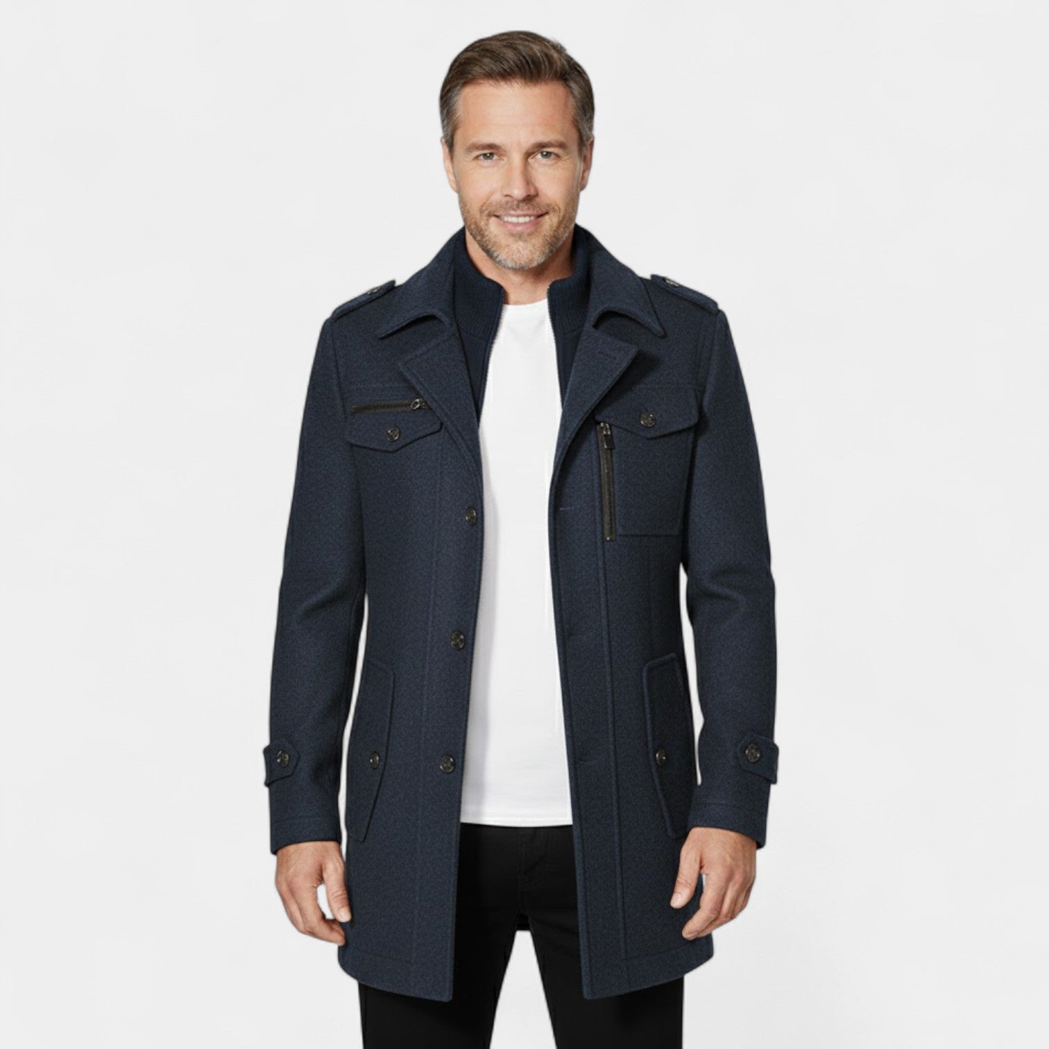 Riche | Manteau homme laine double col trenchcoat – ajusté, raffiné, silhouette intemporelle