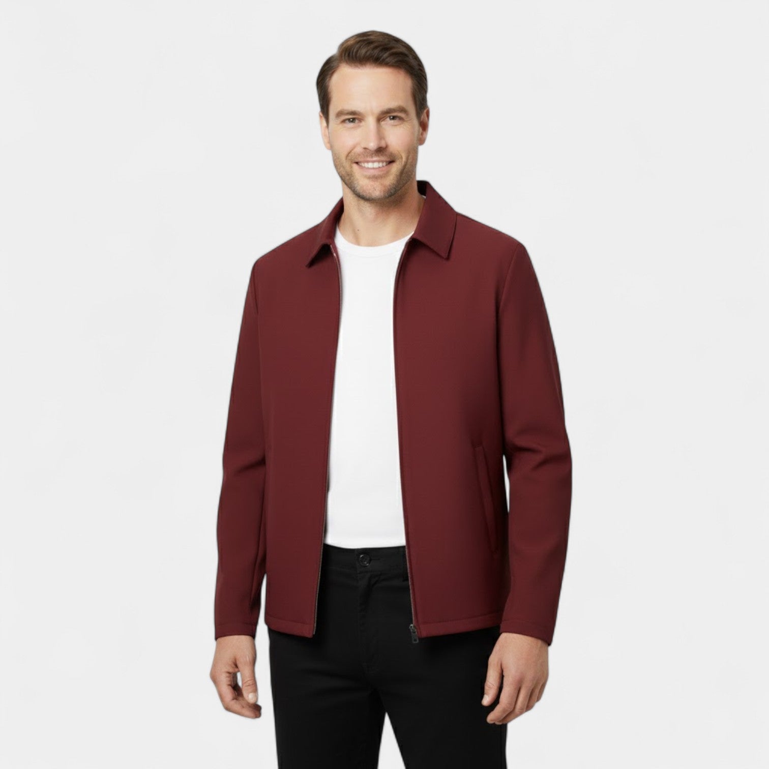 Riche | Veste Homme – Manteau Col Polo en Tissu Technique