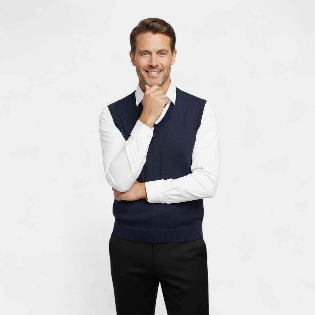 Riche | Gilet sans manches col V coton homme – Élégance minimaliste