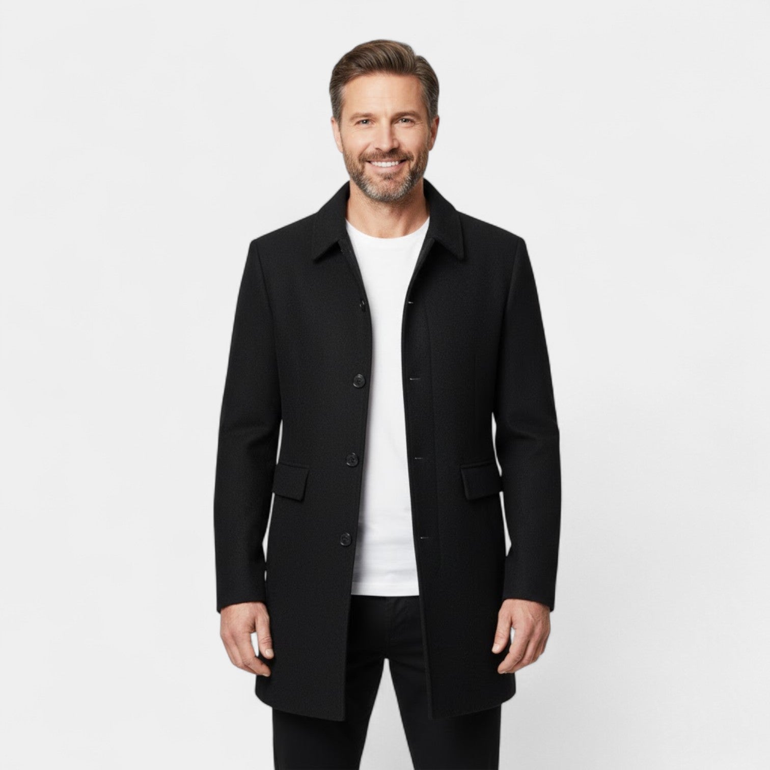 Riche | Manteau Homme en Laine – Col à Revers Doublé Velours