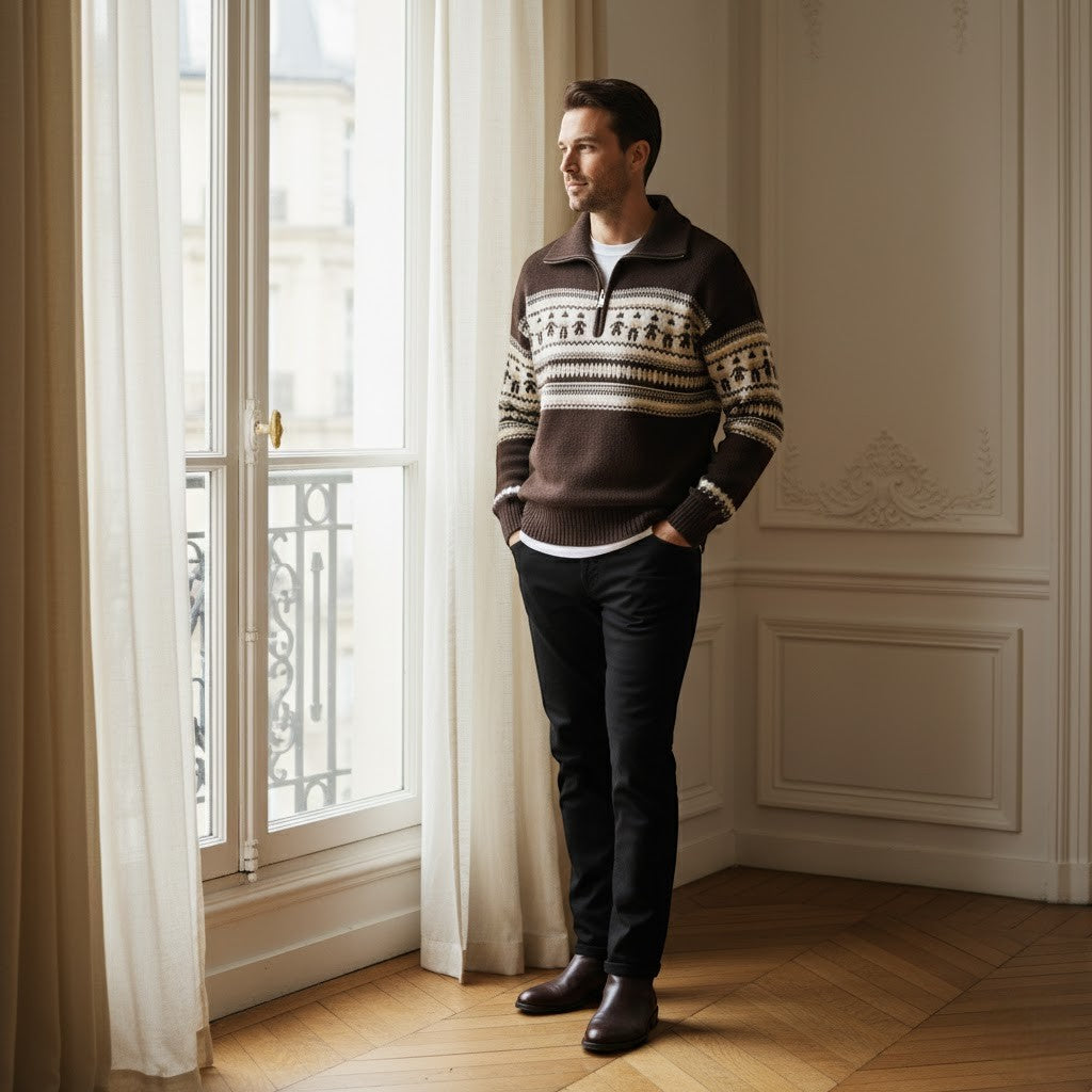 Riche | Pull homme en tissu technique duveteux