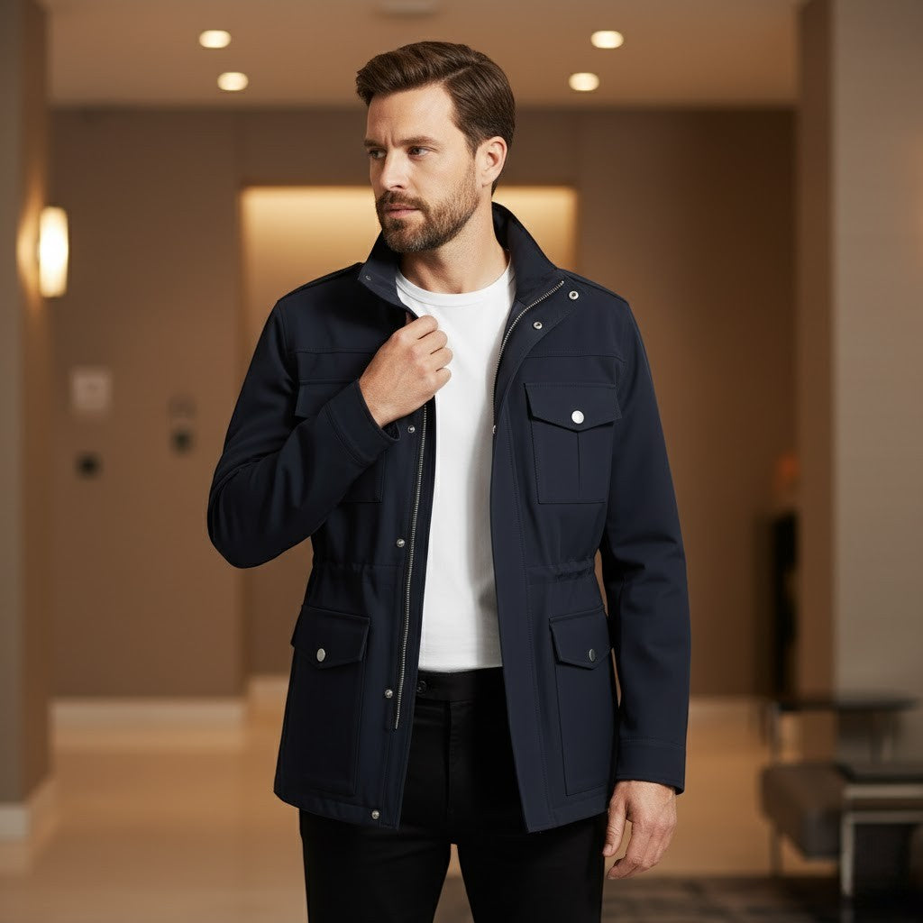 Riche | Manteau vintage homme en coton à col montant