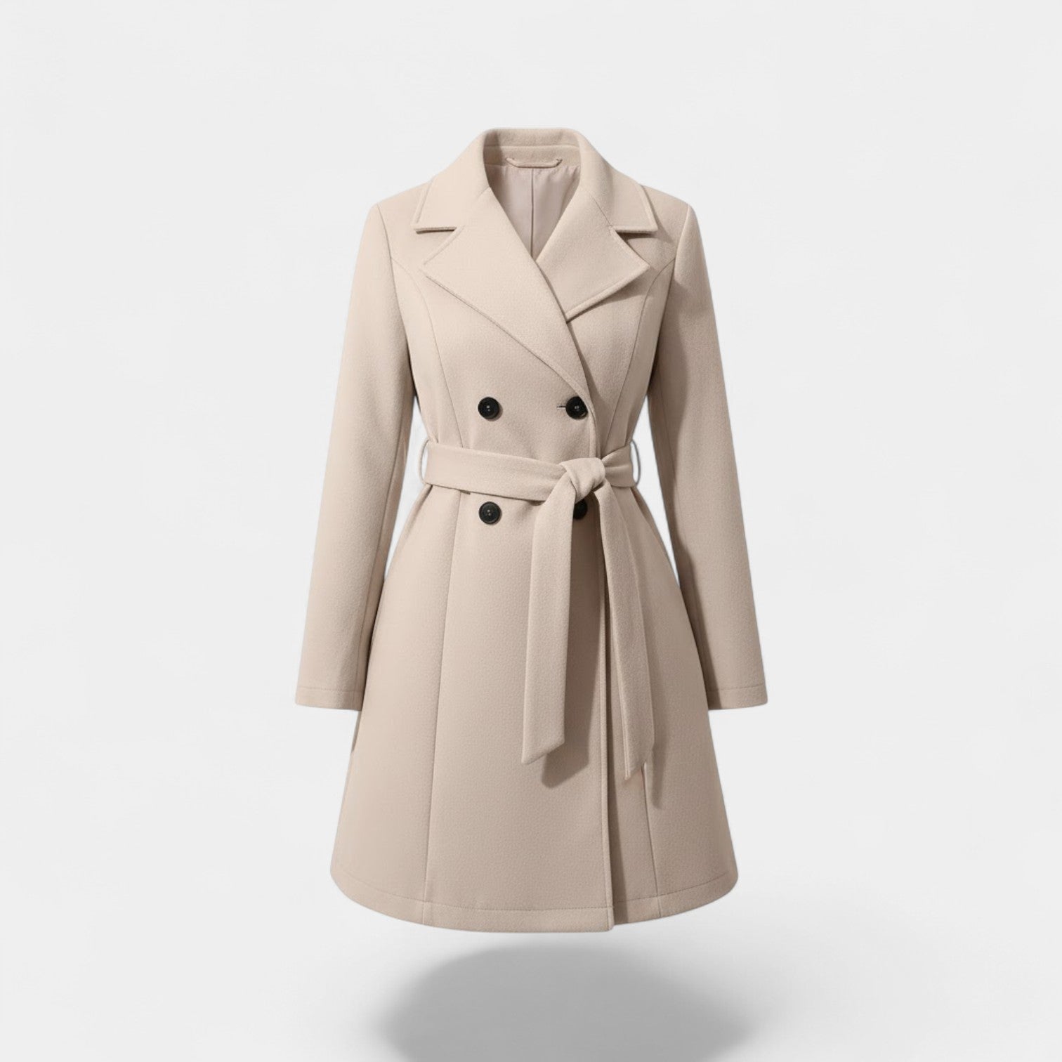 Riche | Manteau femme long en laine élégante cintrée