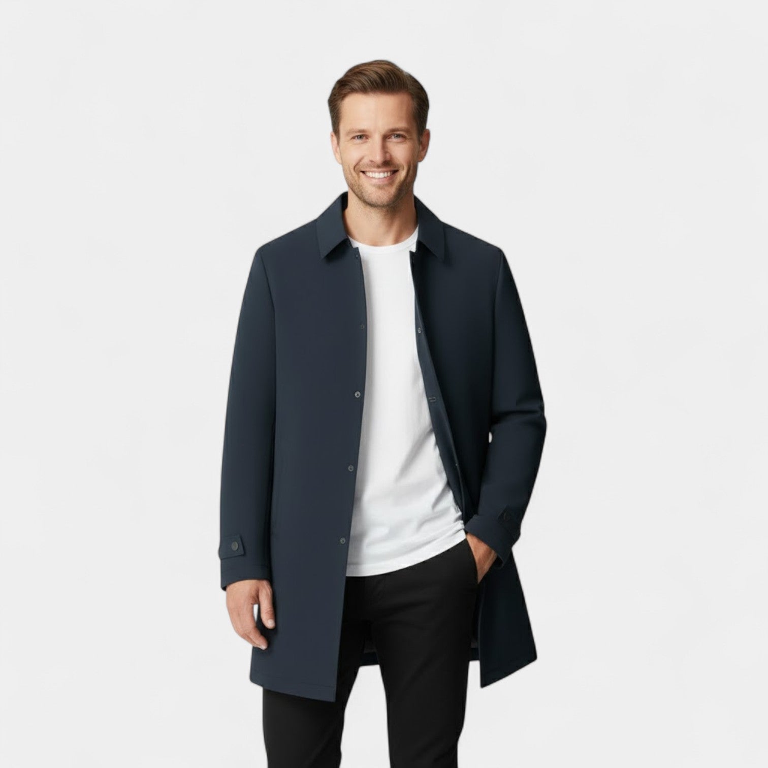 Riche | Veste Homme en Coton – Mi-Longue Imperméable et Doublée Polaire