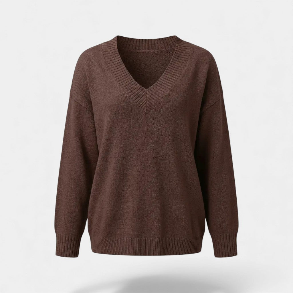 Riche | Pull femme en maille laine mélangée col V