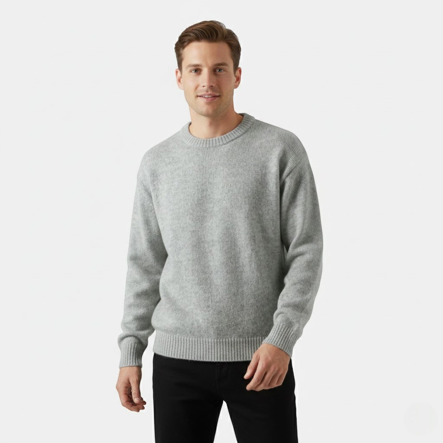 Riche | Pull homme épaissi en coton col rond