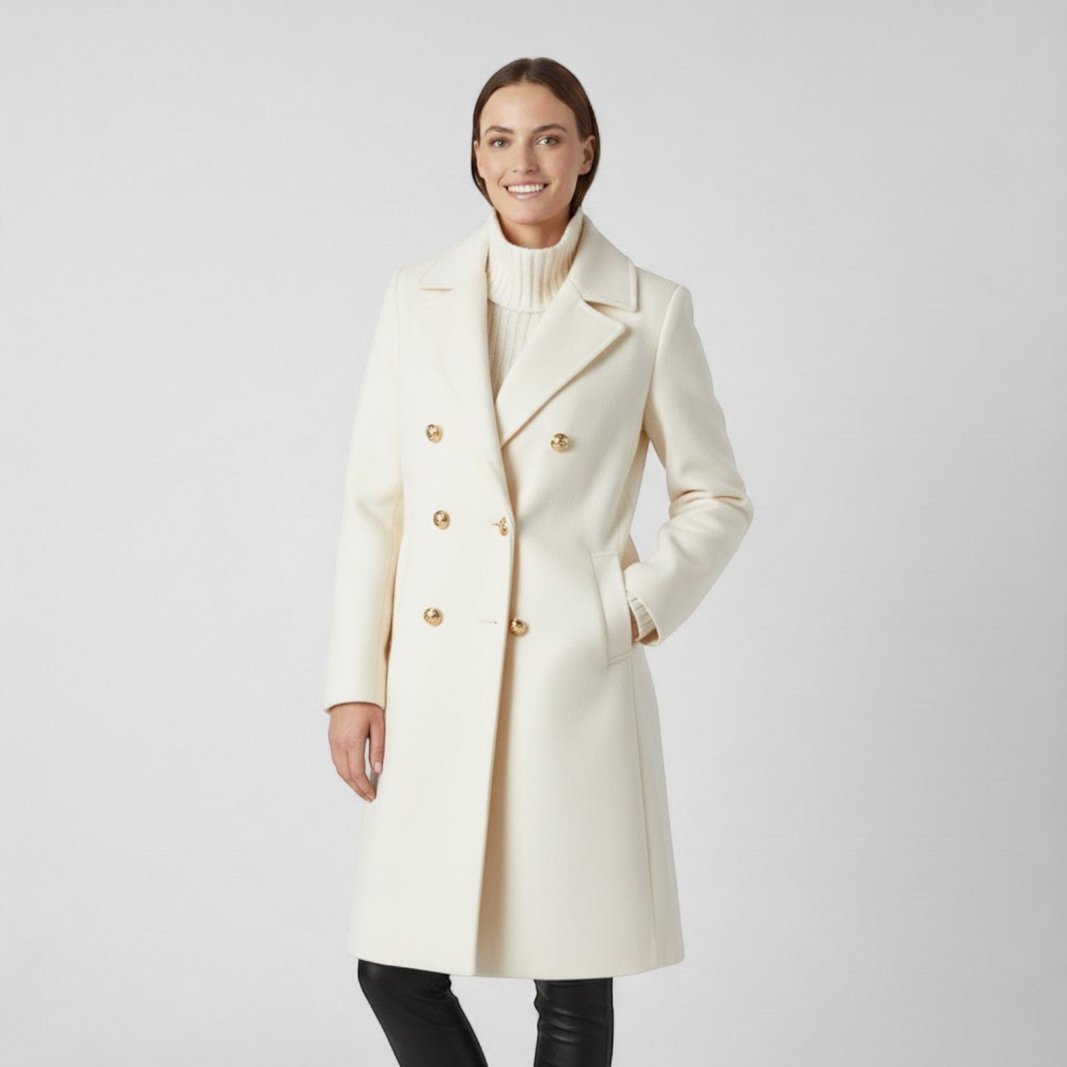 Riche | Manteau Femme Long Croisé en Tweed