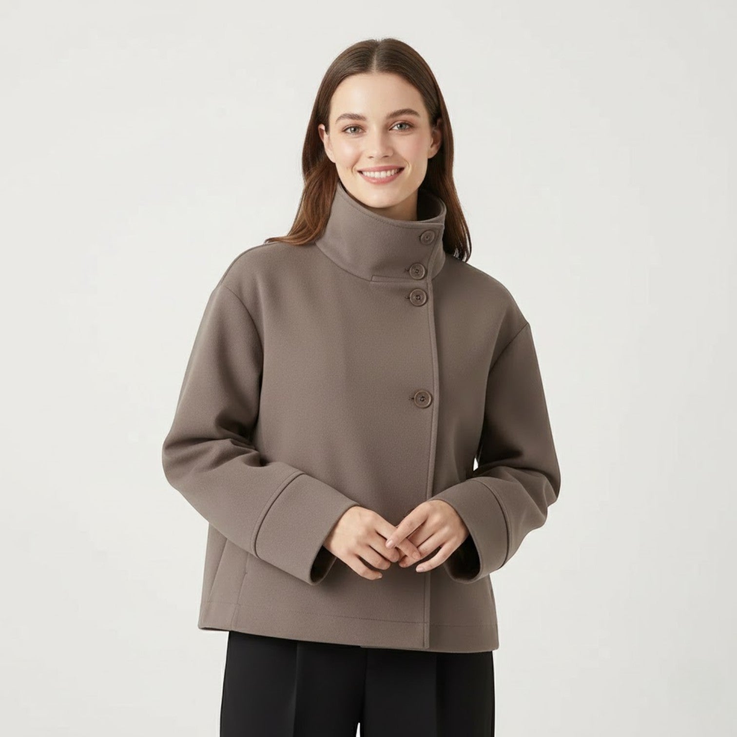 Riche | Manteau femme en laine à col montant