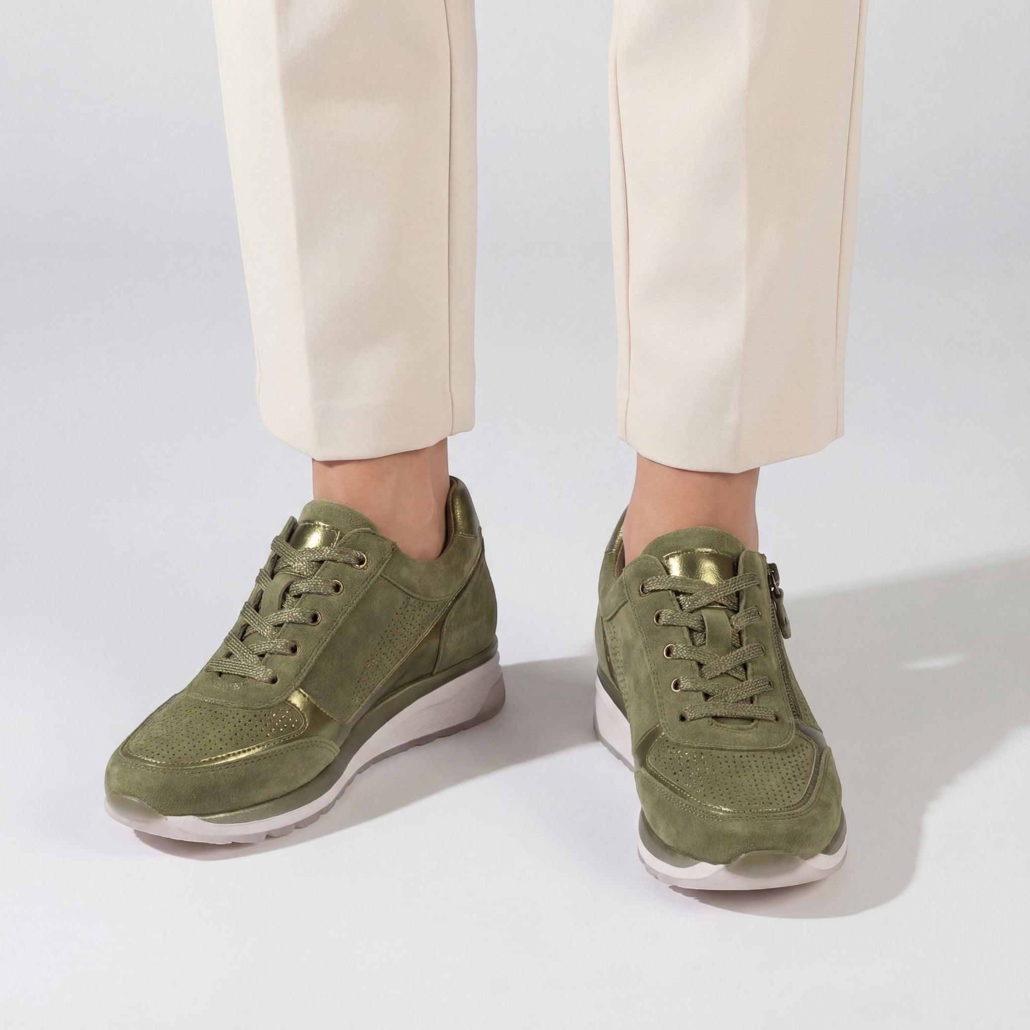 Riche | Sneakers à plateforme en cuir femme