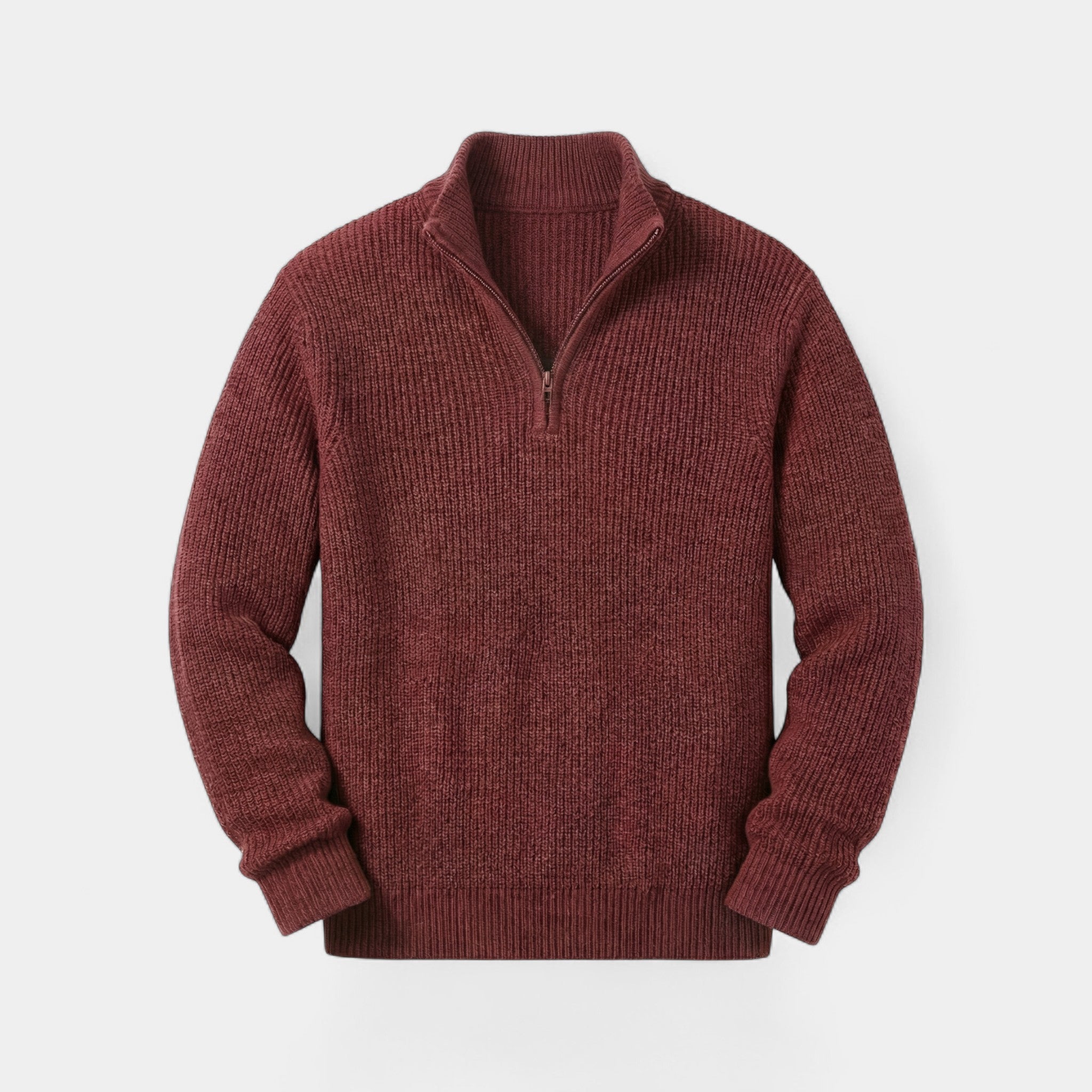 Riche | Pull ample en coton pour homme avec col montant et fermeture éclair