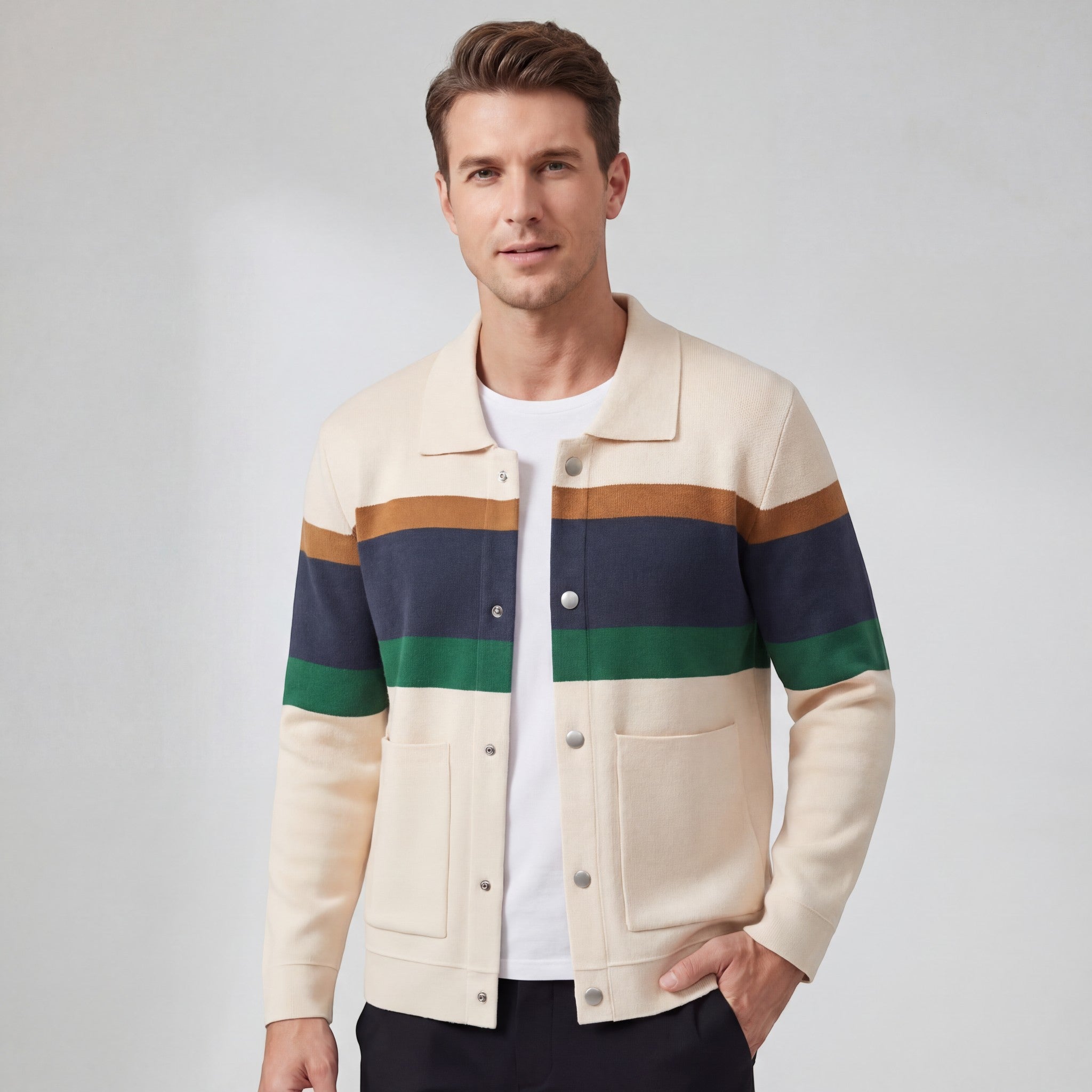 Riche | Cardigan en laine mélangée homme