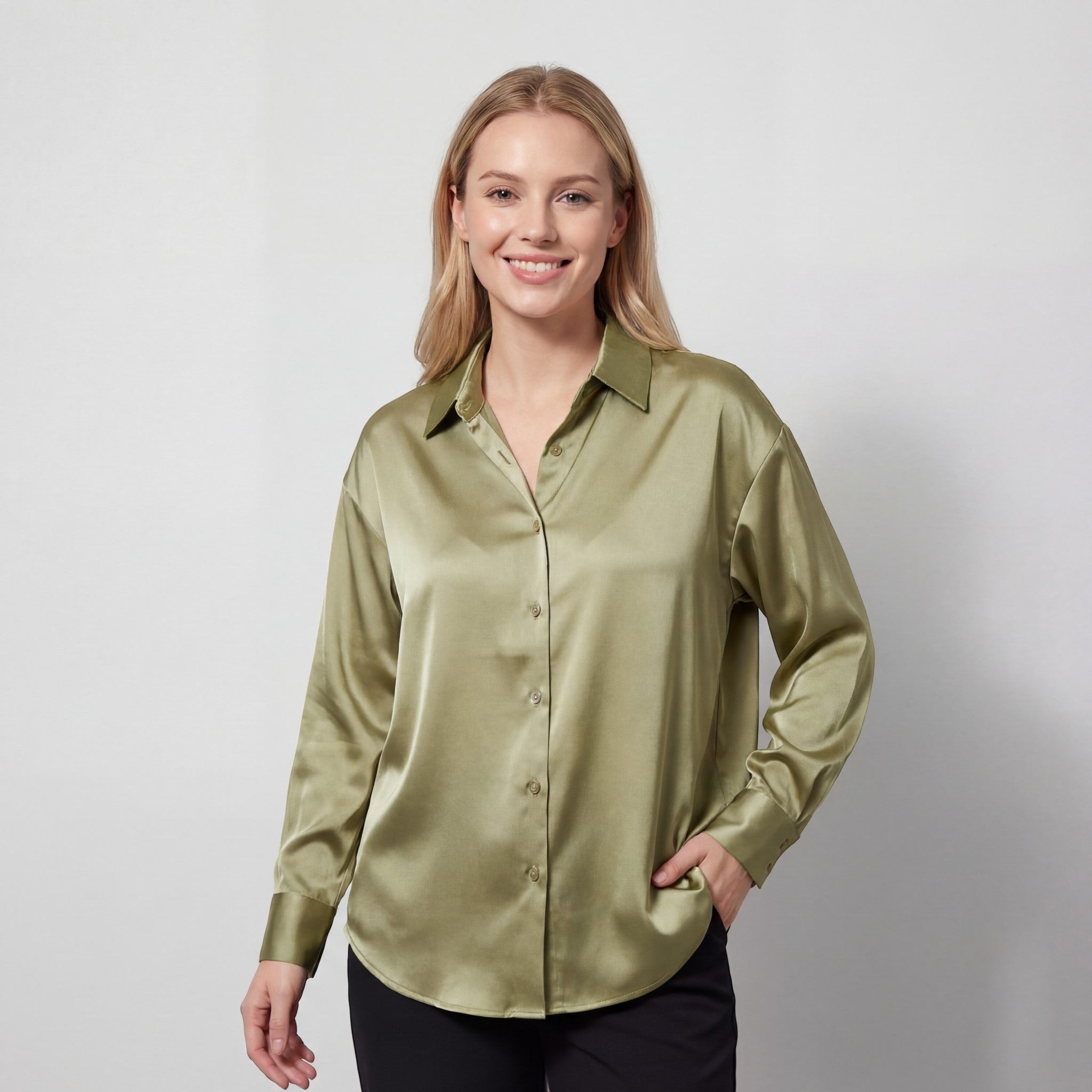 Riche | Blouse en soie à manches longues pour femme