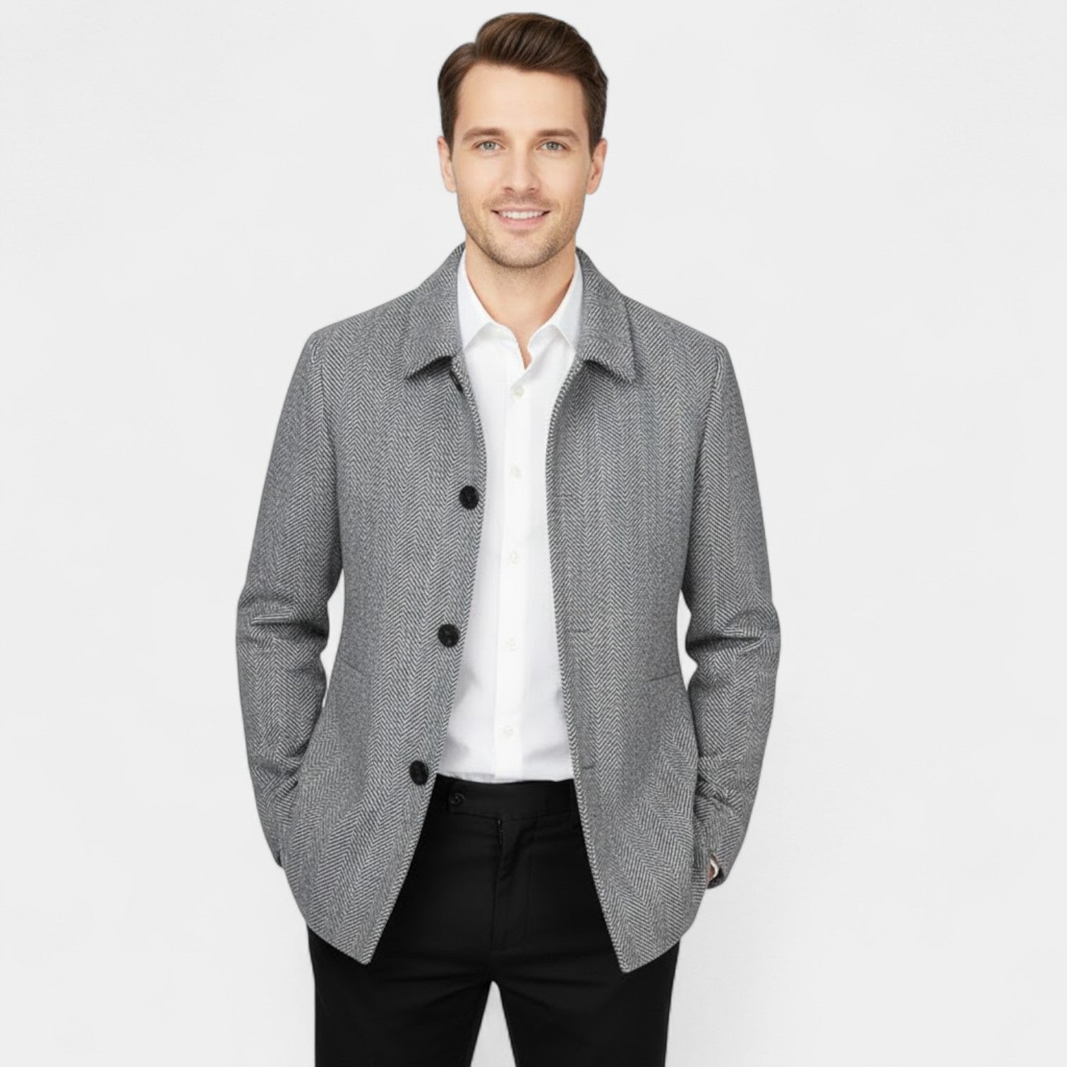 Riche | Manteau Homme en Laine – Col à Revers Style Business Décontracté