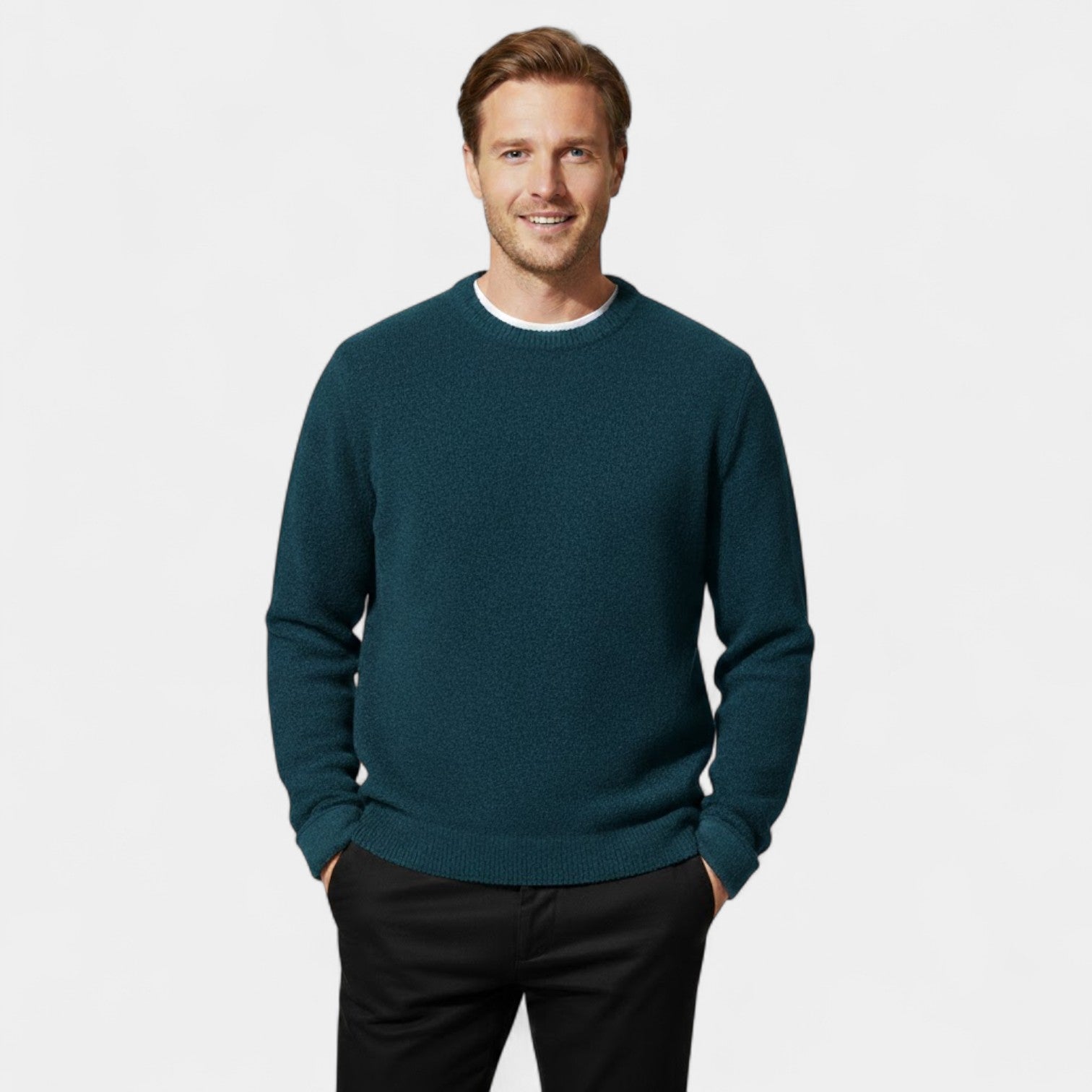 Riche | Pull Homme en Maille – Col Rond Doublé Polaire