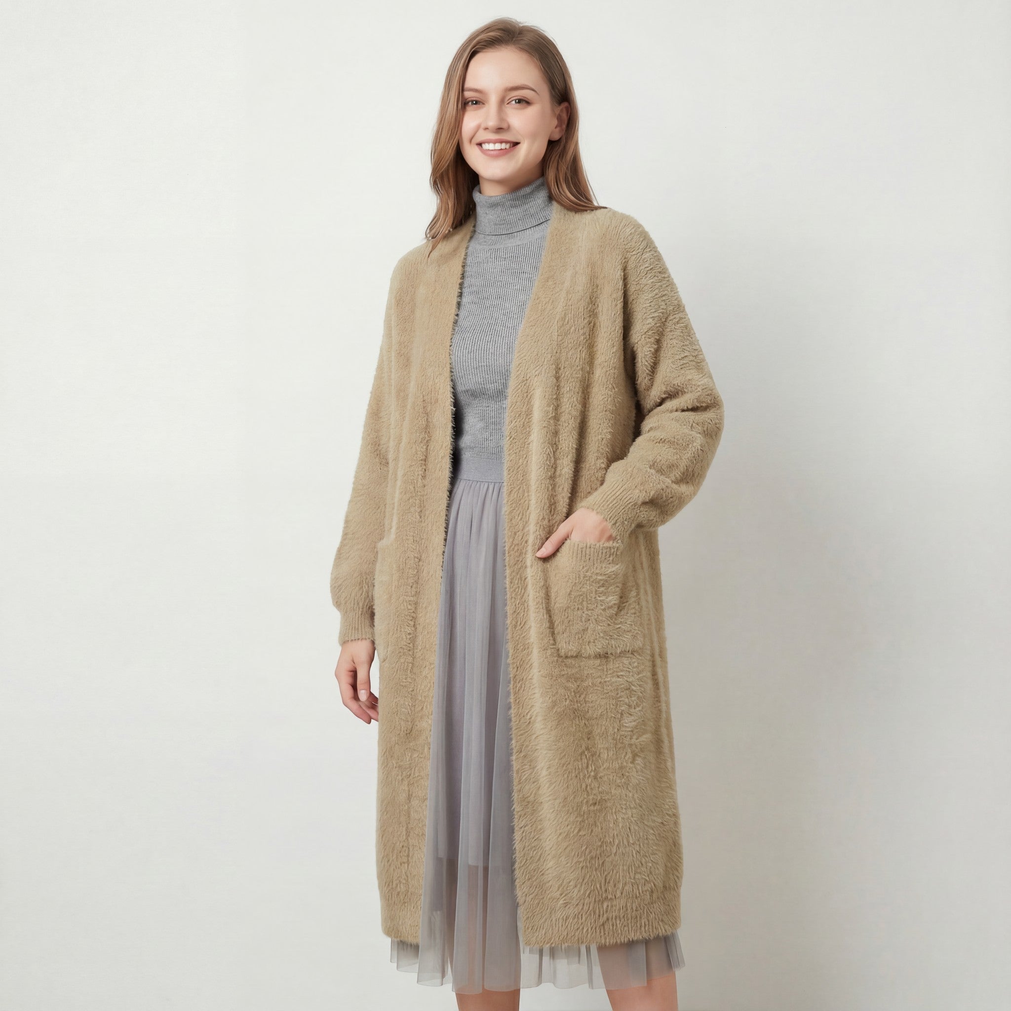 Riche | Manteau Long en Fausse Fourrure pour Femme