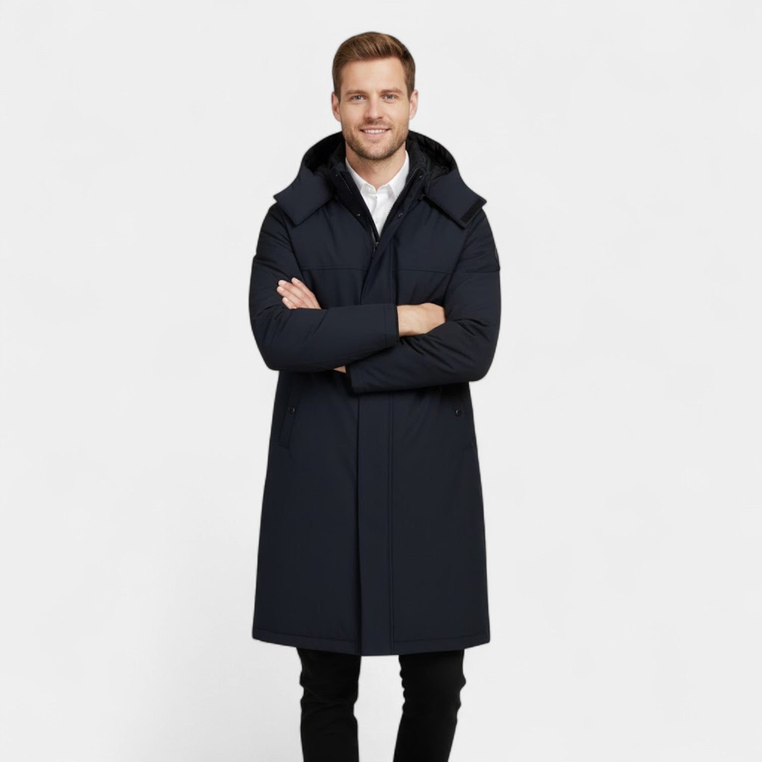 Riche | Manteau Homme en Coton à Capuche – Long Imperméable
