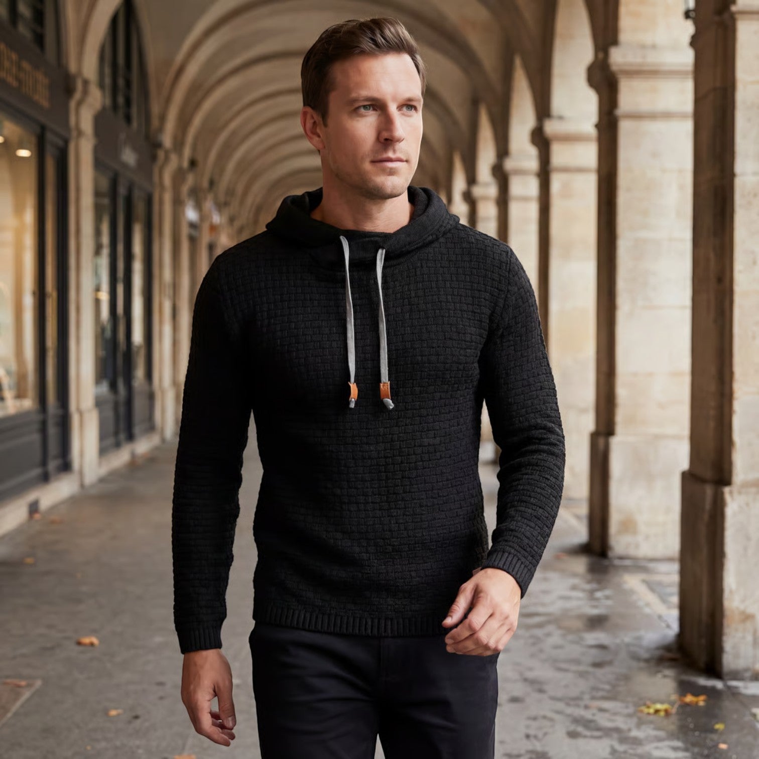 Riche | Pull à Capuche Homme en Mélange de Coton