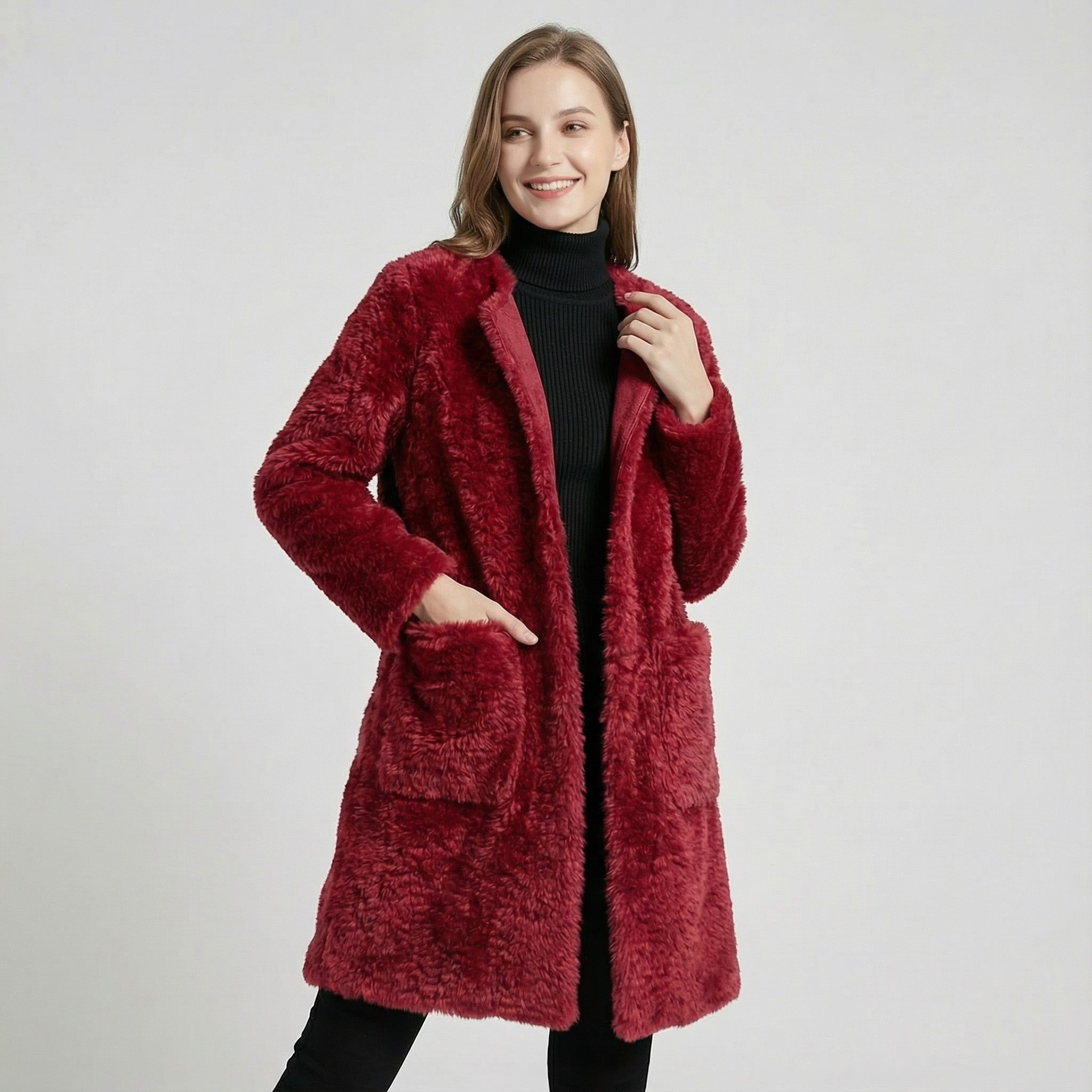Riche | Manteau mi-long texturé pour femme