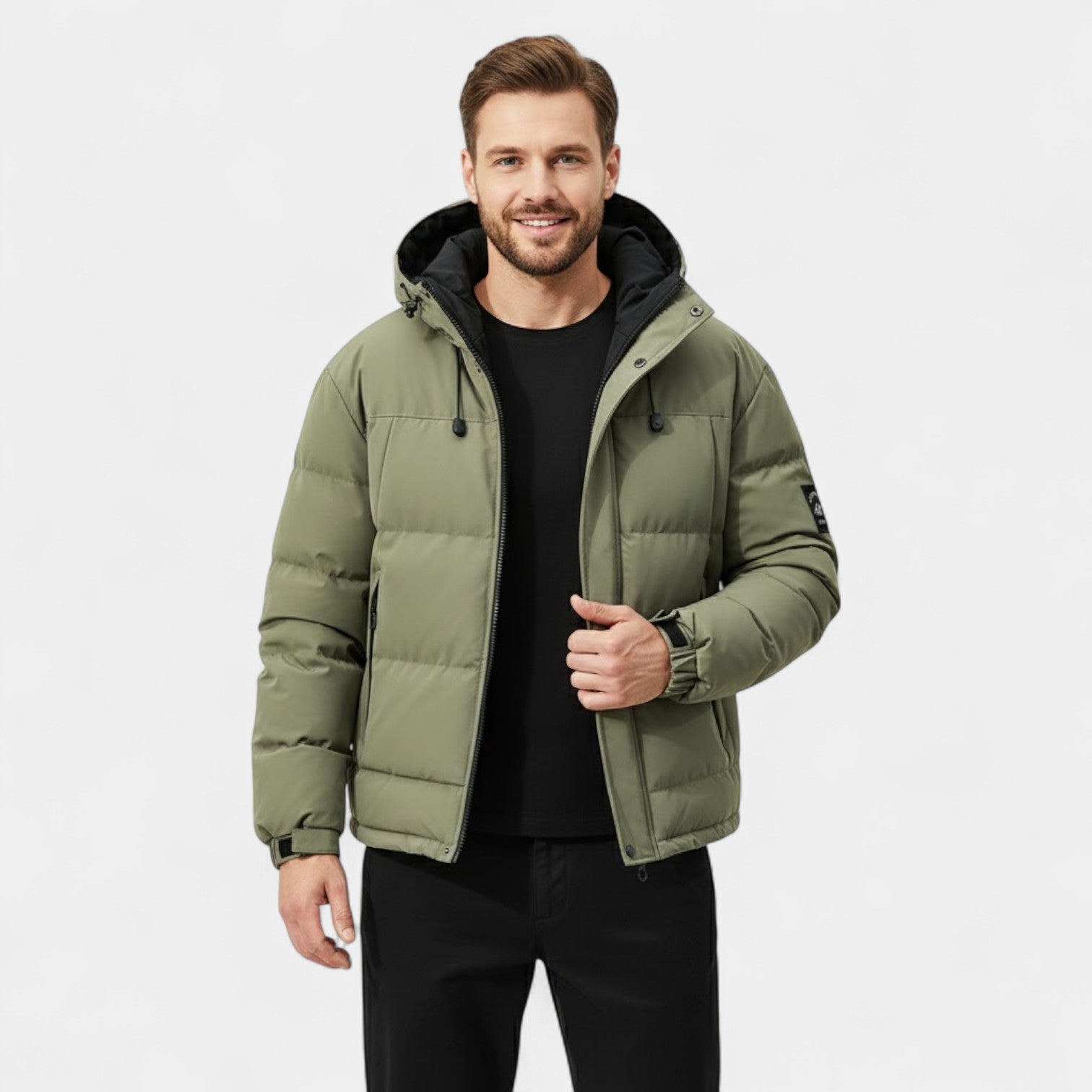 Riche | Doudoune Homme à Capuche en Coton – Épaisse et Chaude