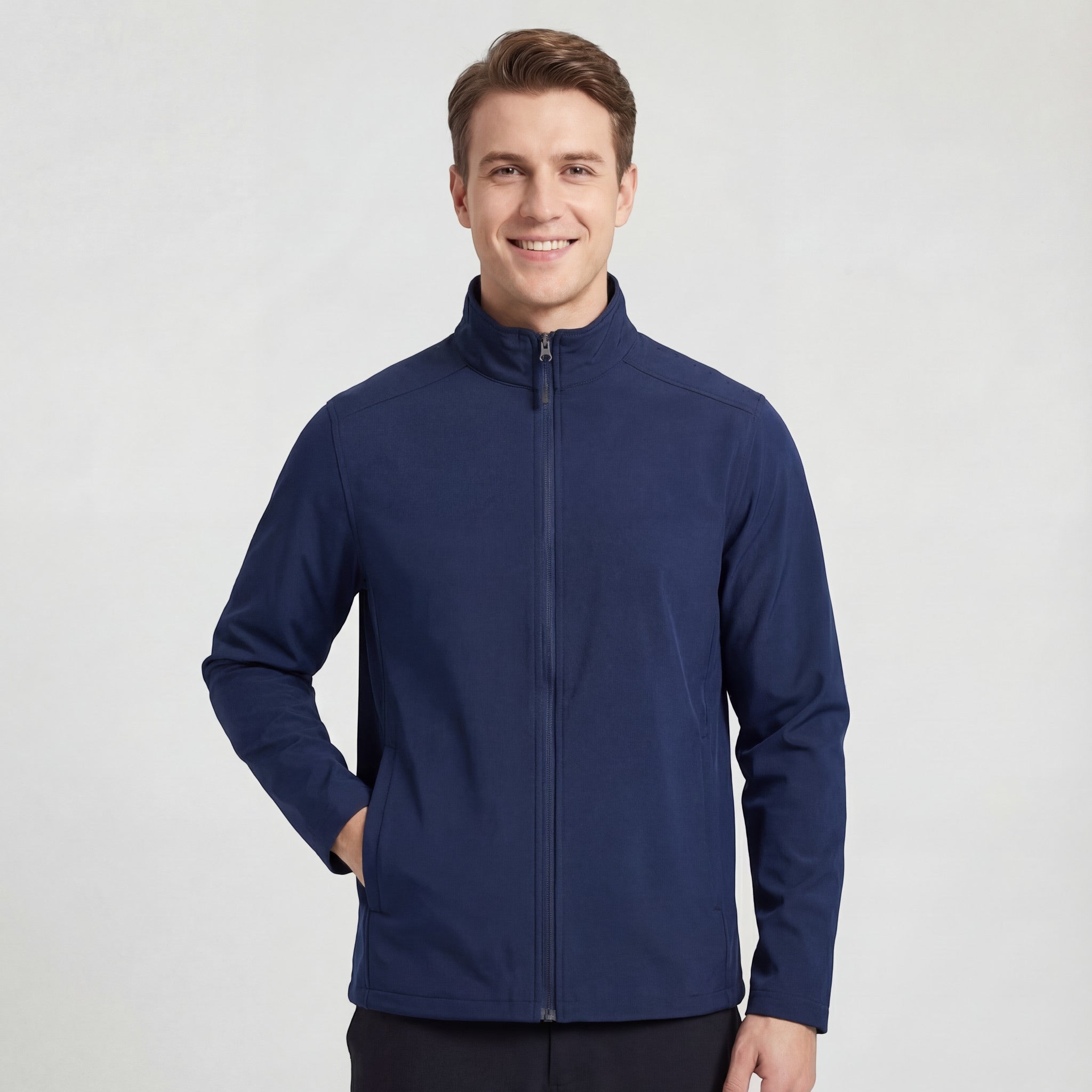 Riche | Veste zippée en tissu lisse pour homme