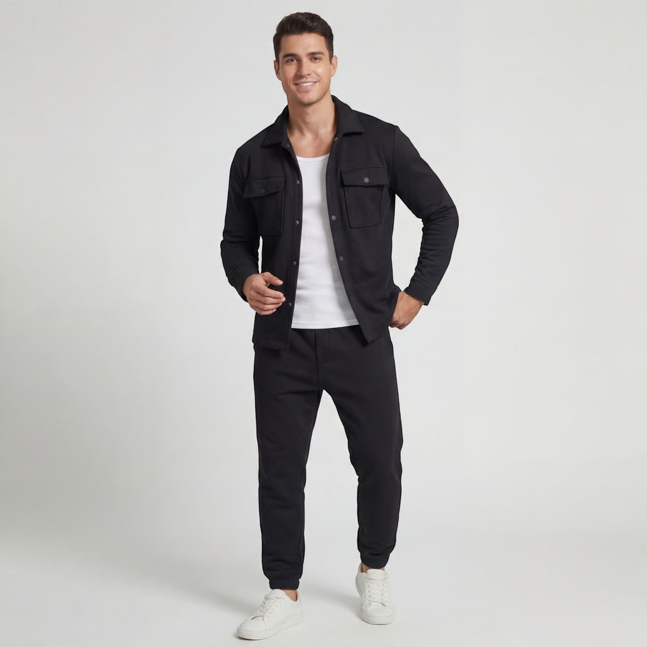 Riche | Ensemble Casual Deux Pièces en Coton pour Homme