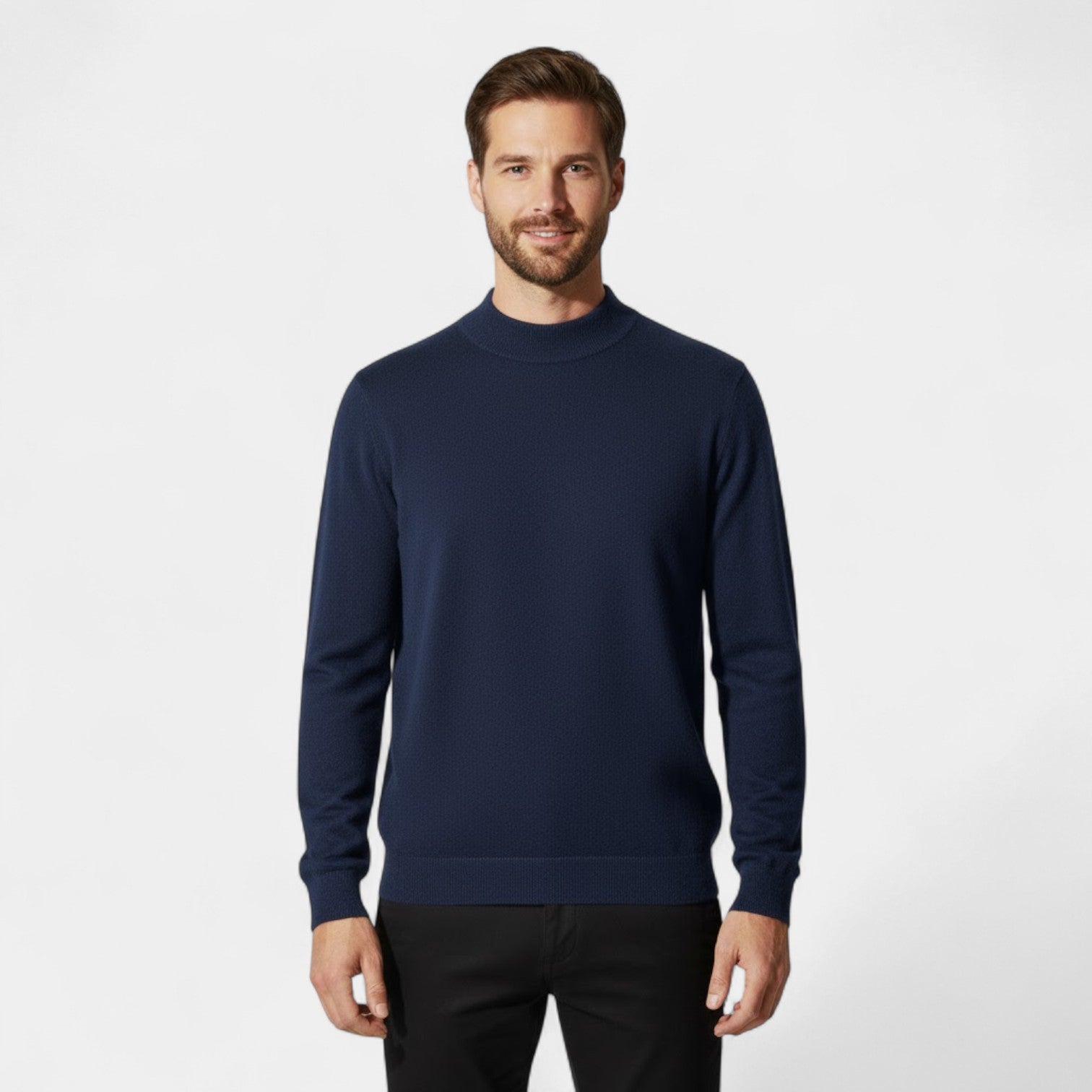 Riche | Pull Homme en Cachemire – Col Montant Demi-Hauteur