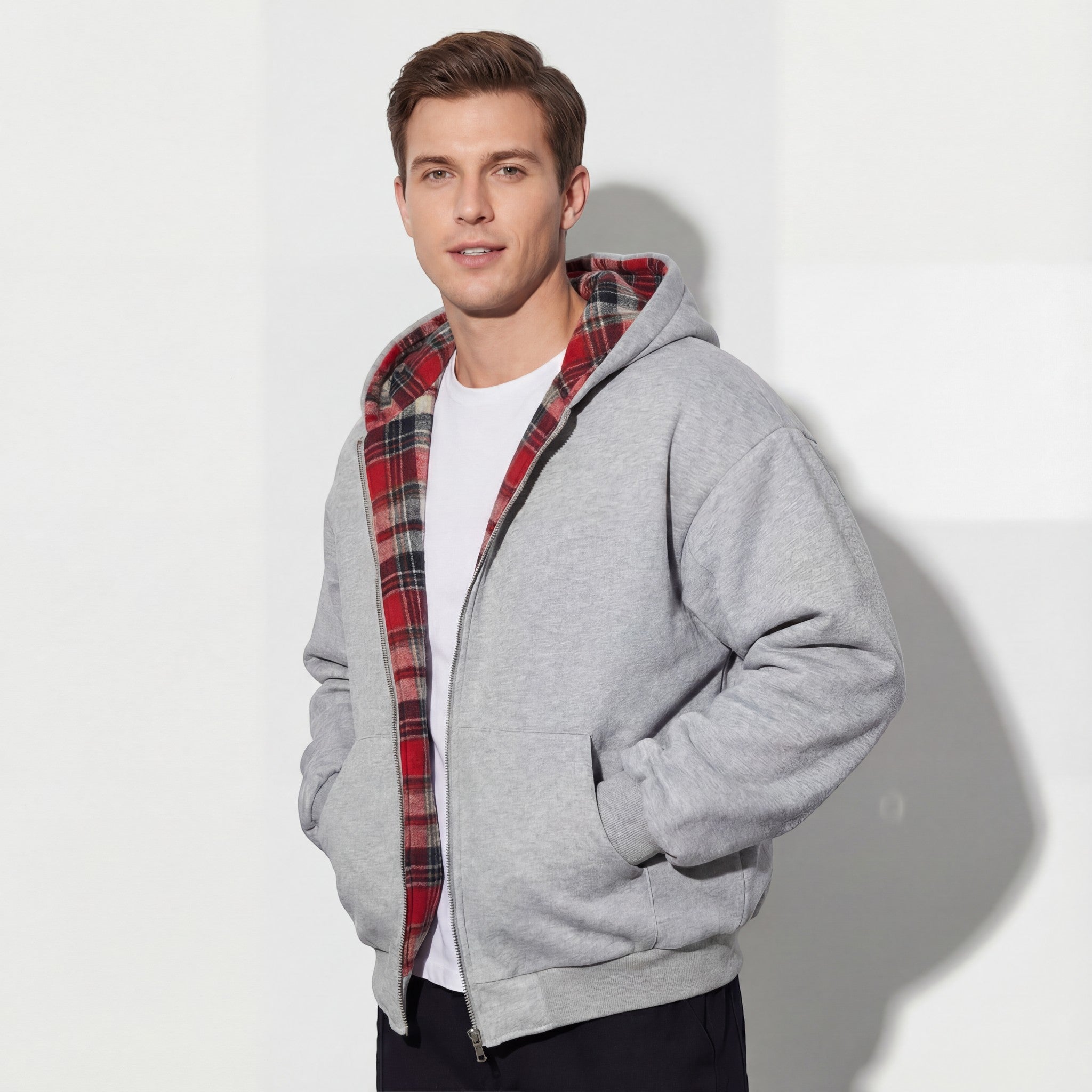 Riche | Veste réversible à capuche en maille pour femme et homme