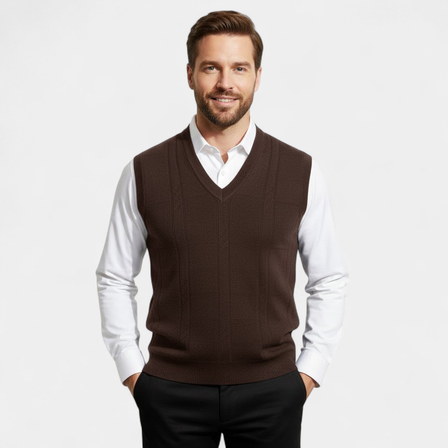 Riche | Gilet Sans Manches Homme en Maille – Col V Raffiné