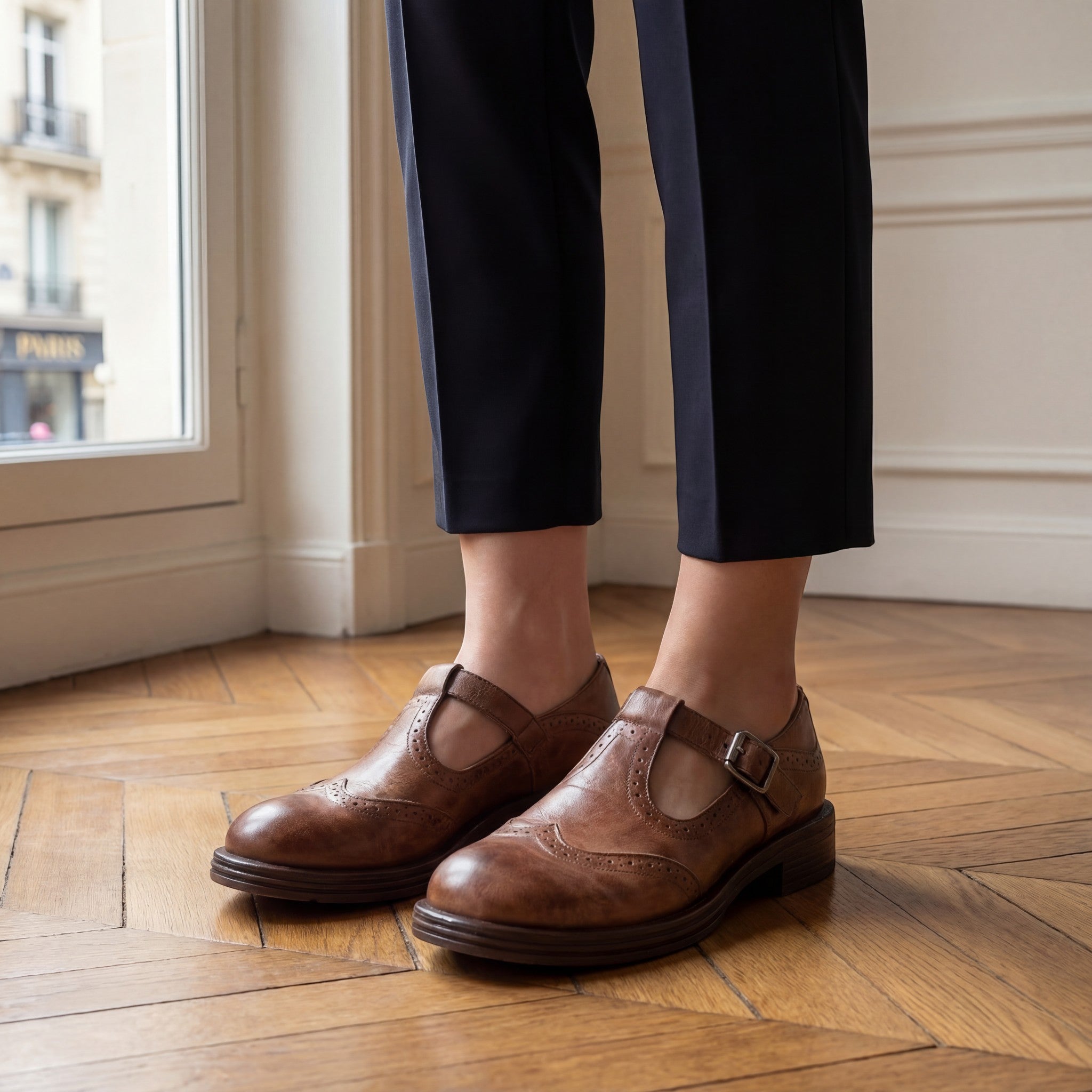 Riche | Chaussures plates en cuir raffiné pour femme