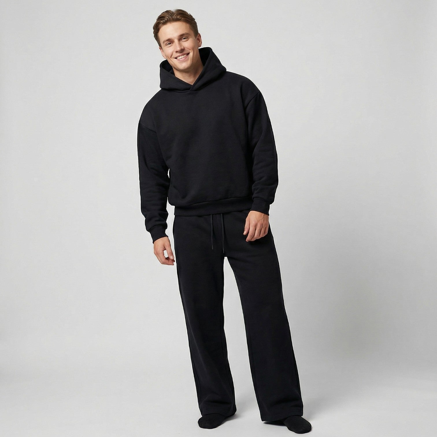 Riche | Ensemble Sweat à Capuche et Pantalon en Maille Cozy Homme