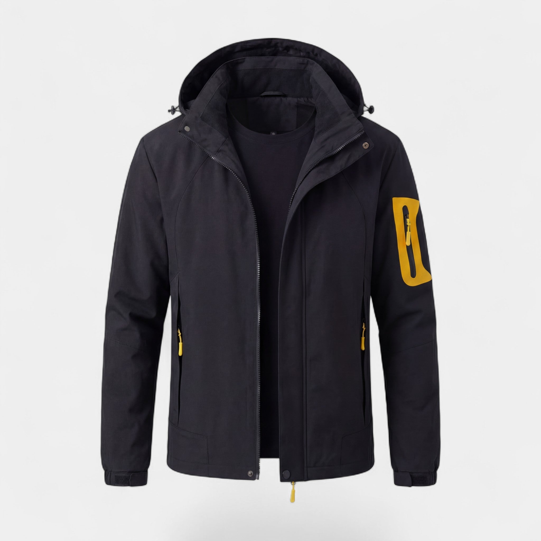 Riche | Veste à Capuche Imperméable et Coupe-Vent 3-en-1 Doublée Polaire pour Homme