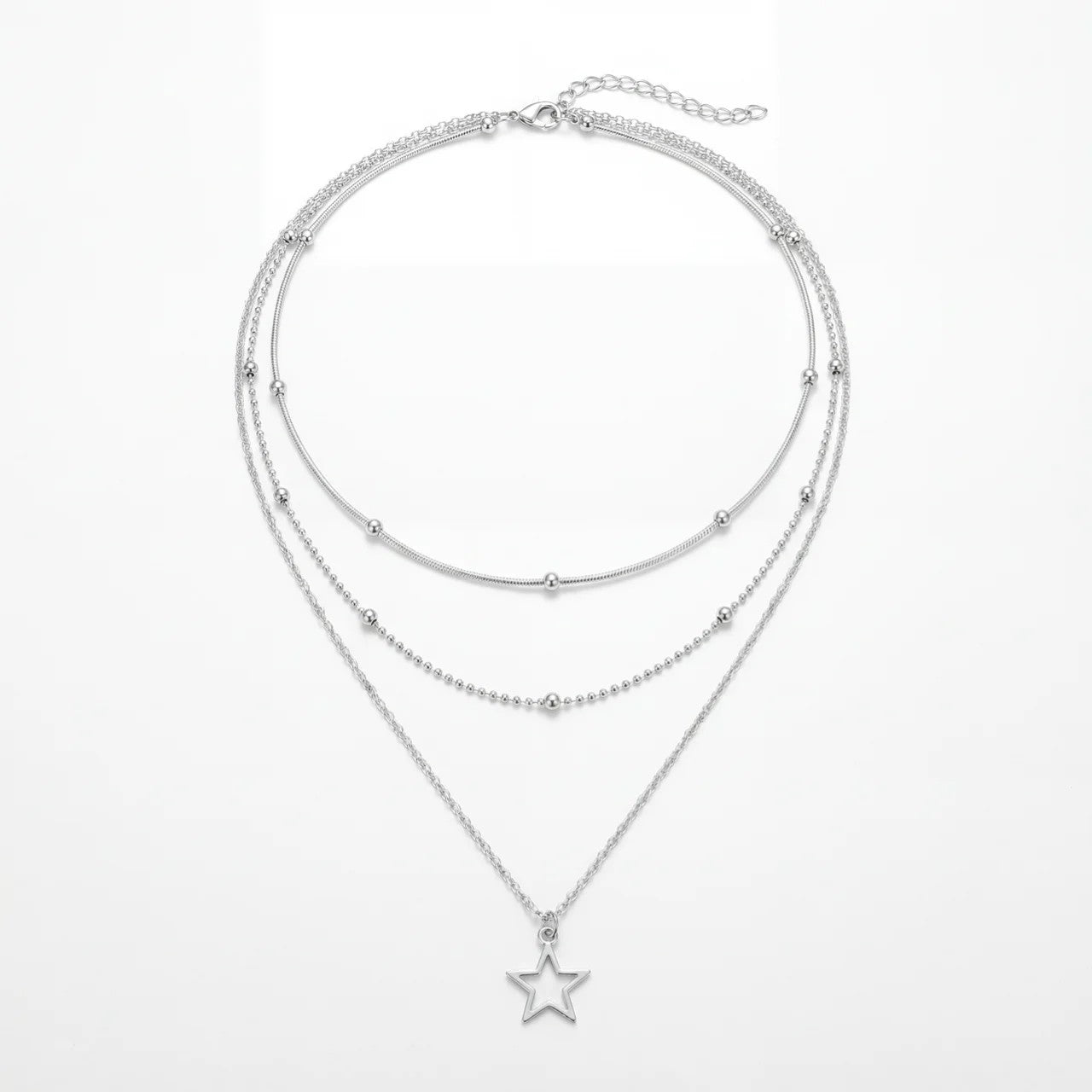Riche | Collier Femme à Pendentif Étoile Superposé avec Chaîne Ajustable