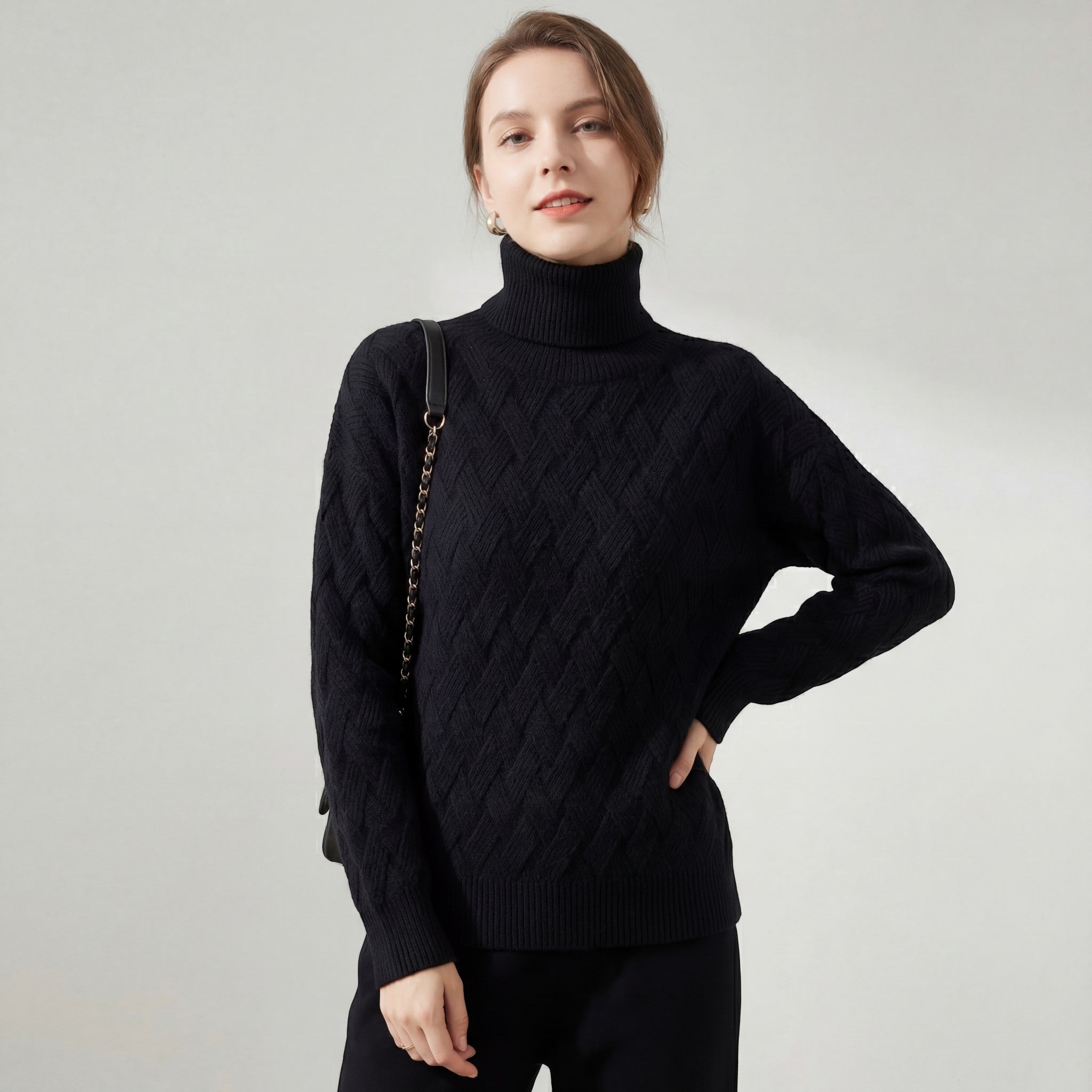 Riche | Pull à col roulé en maille pour femme