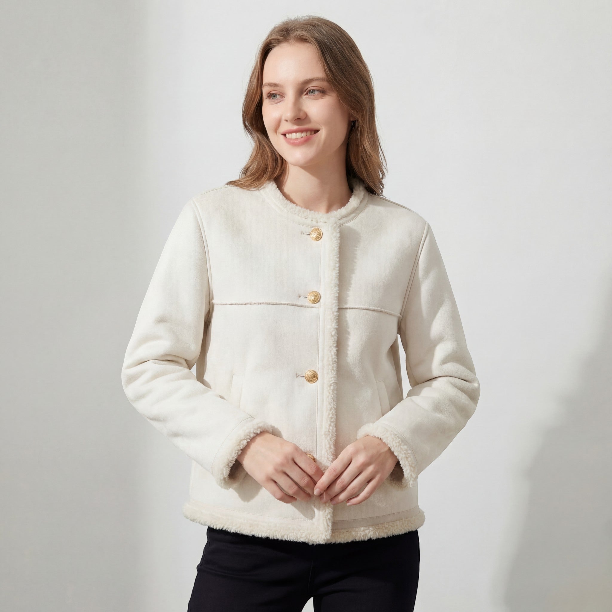 Riche | Manteau femme en peluche laine d’agneau