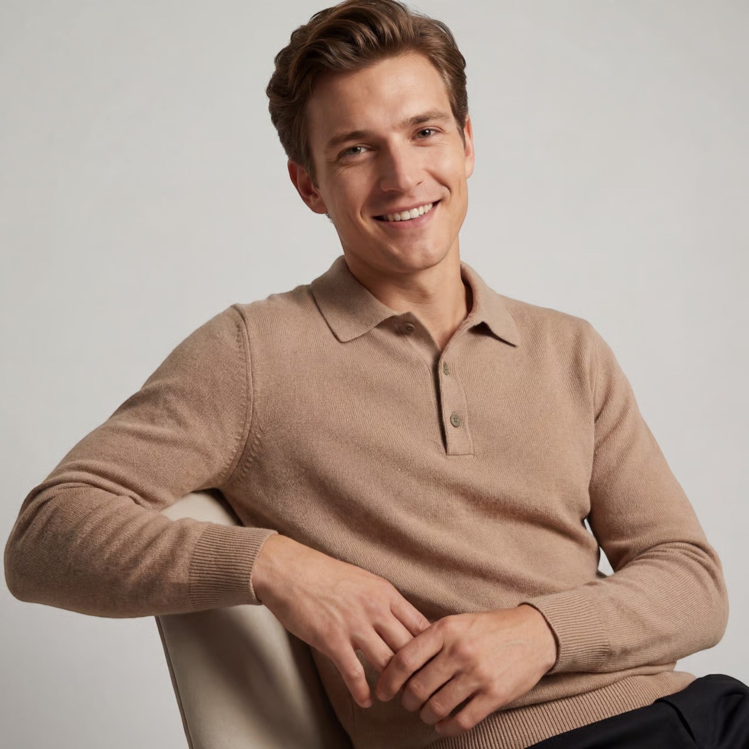 Riche | Polo manches longues homme – Coupe slim, élégance casual