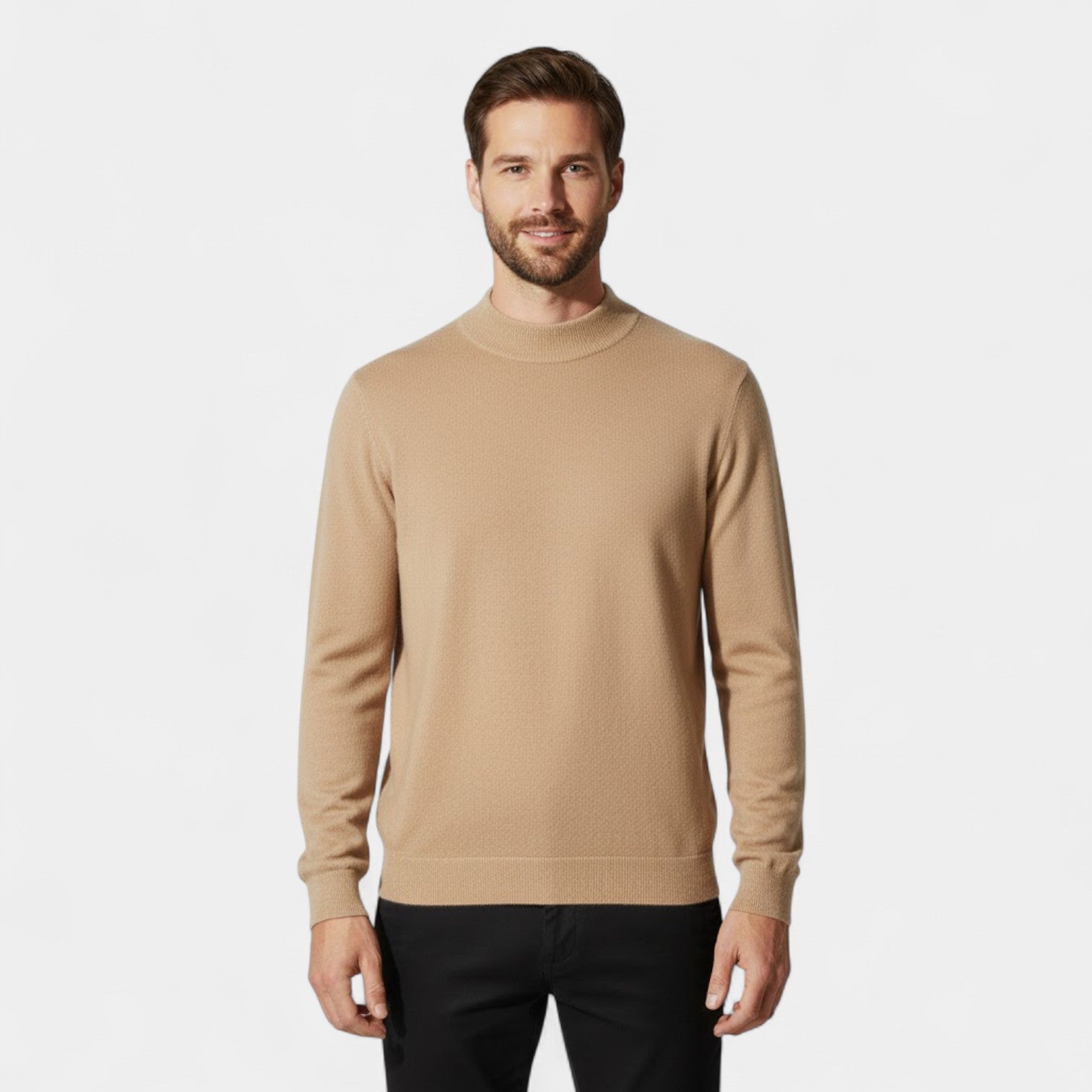 Riche | Pull Homme en Cachemire – Col Montant Demi-Hauteur
